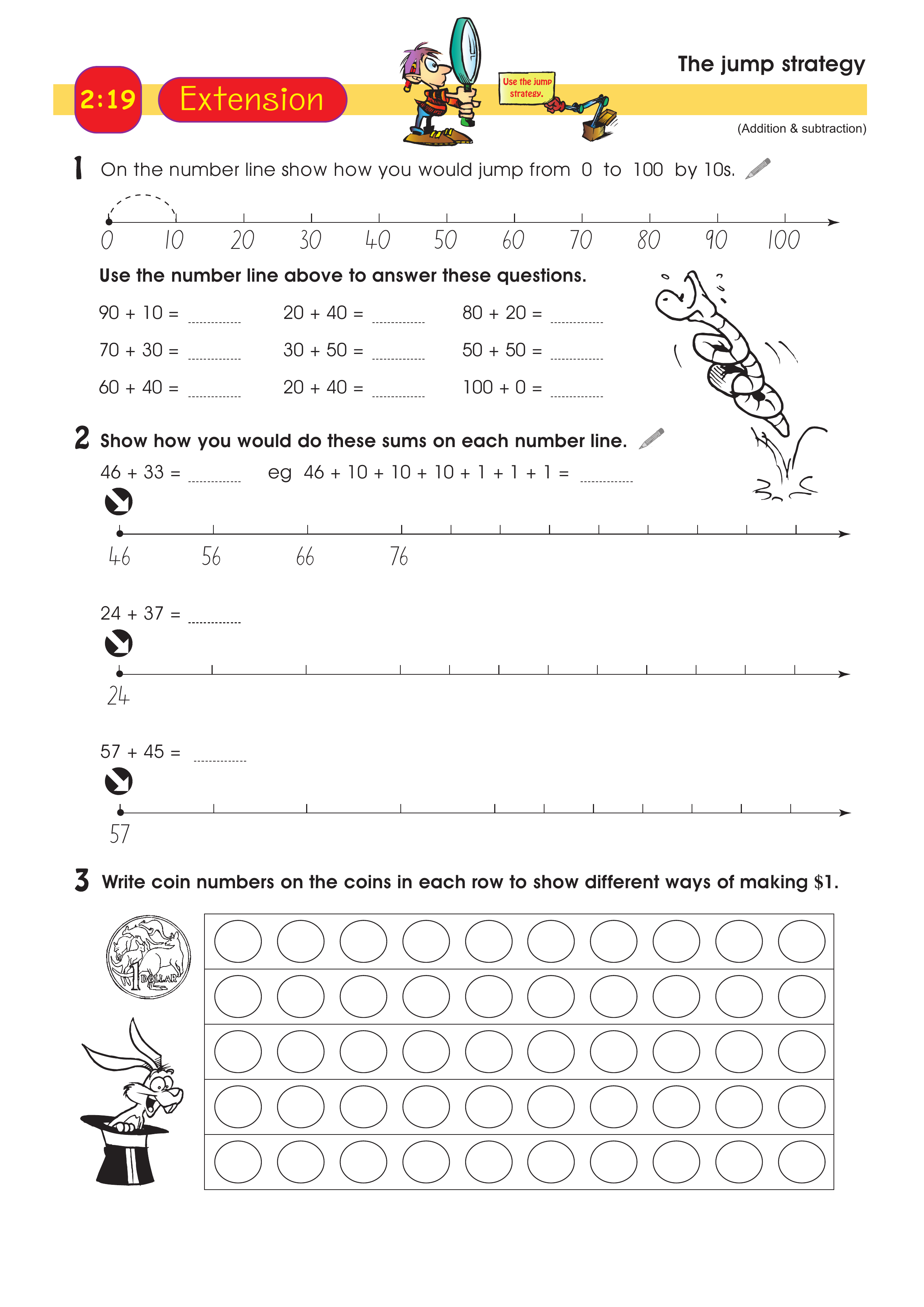 The jump strategy — worksheet preview