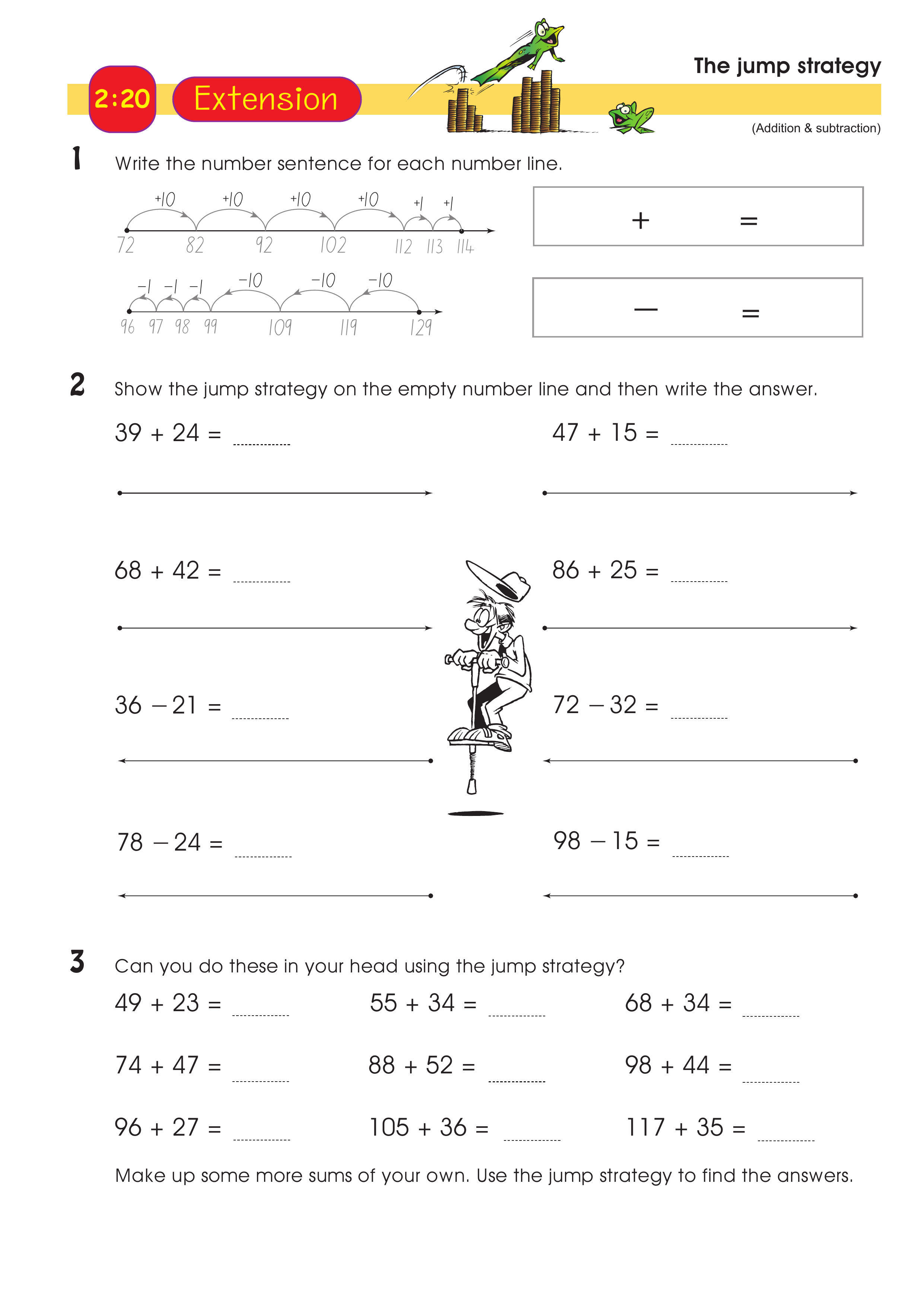 The jump strategy — worksheet preview