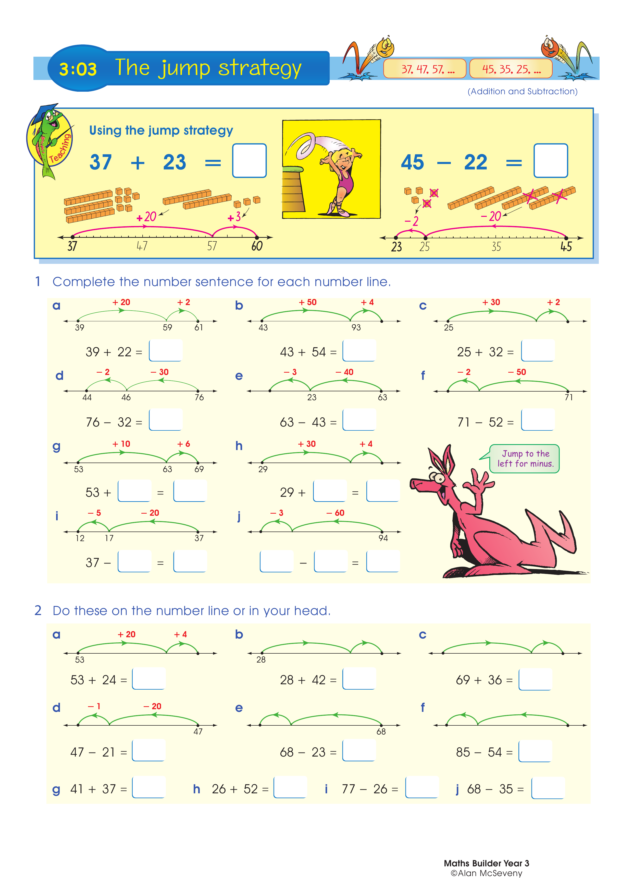 The jump strategy — worksheet preview