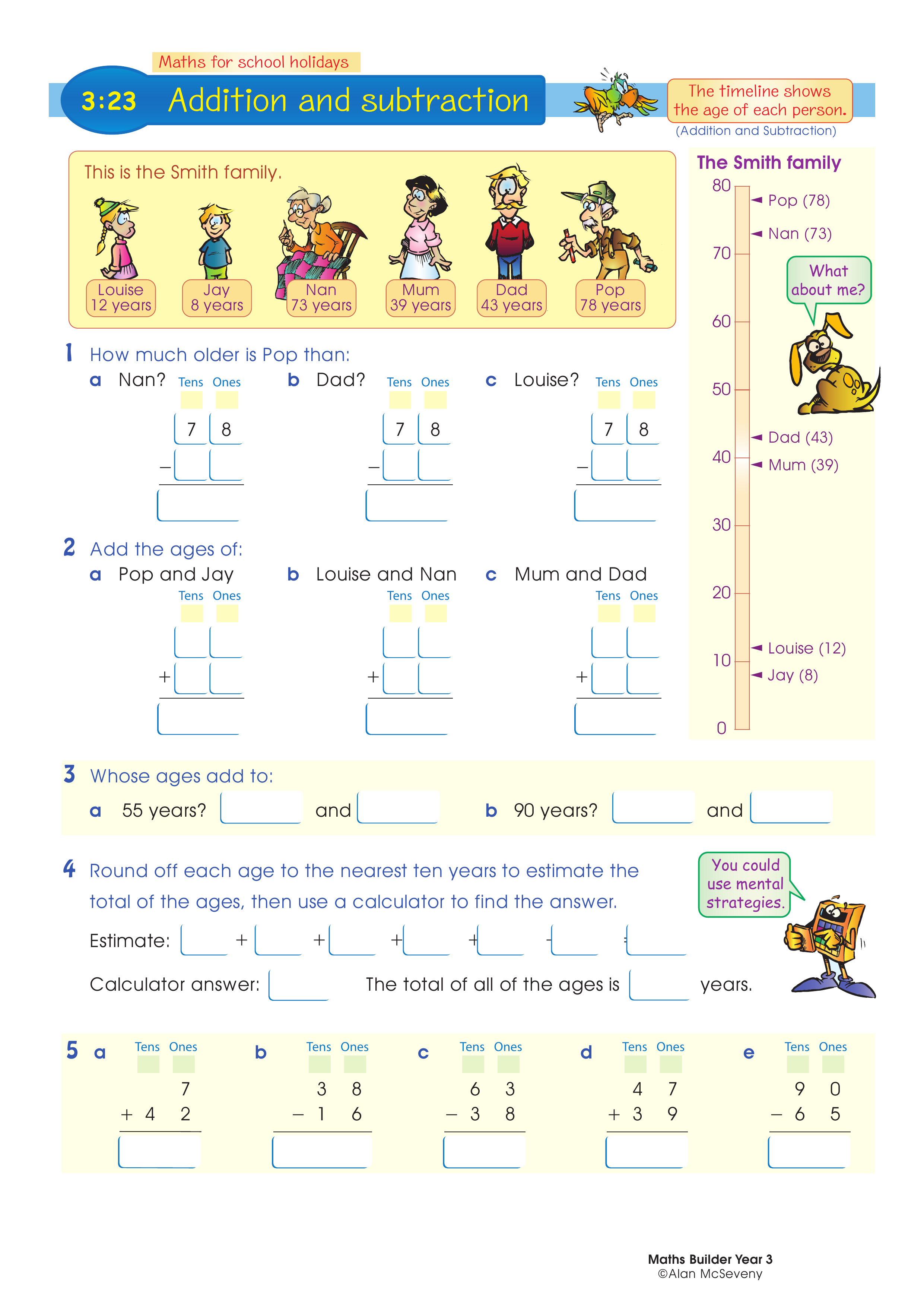 Addition and subtraction — worksheet preview