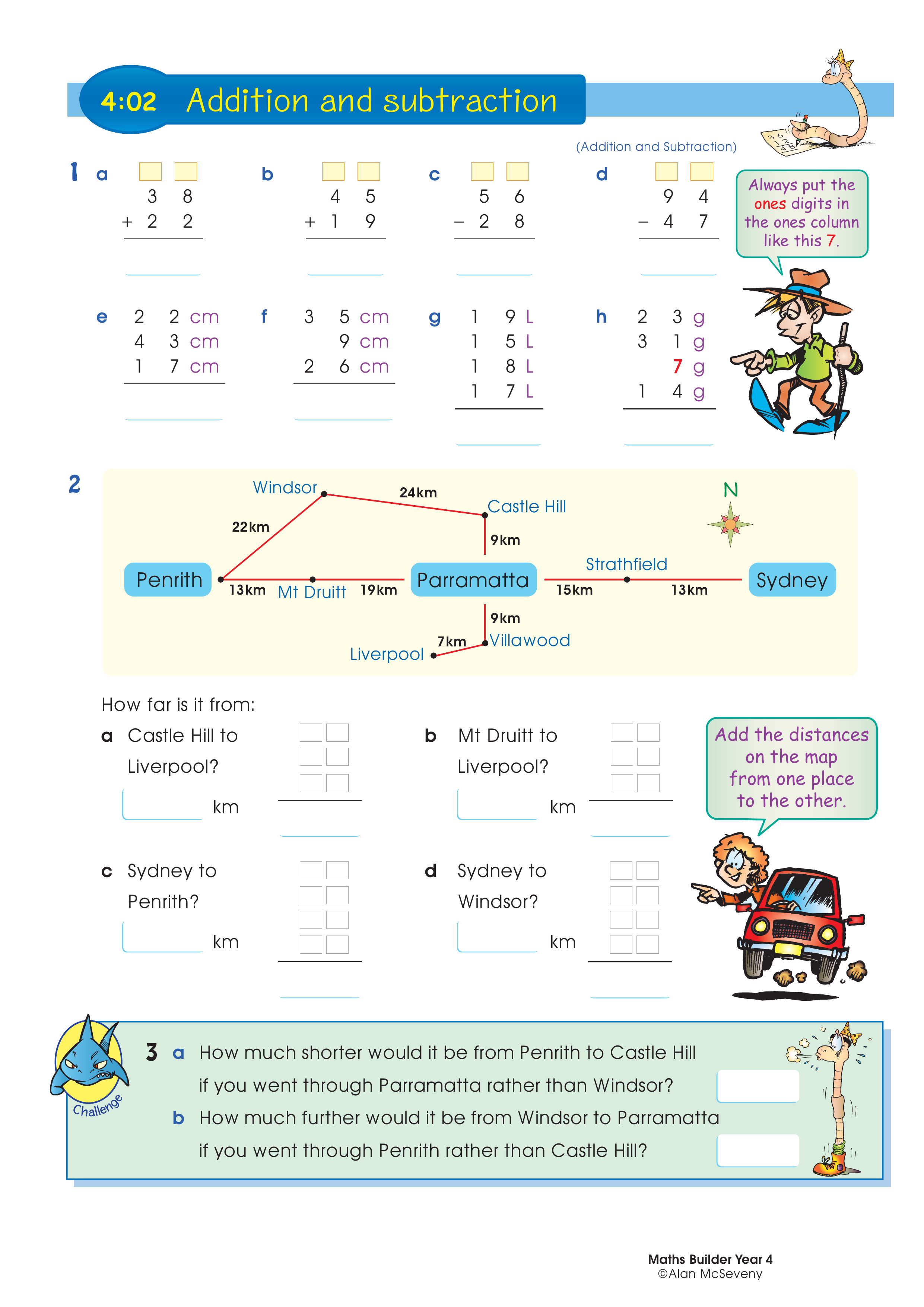 Addition and subtraction — worksheet preview
