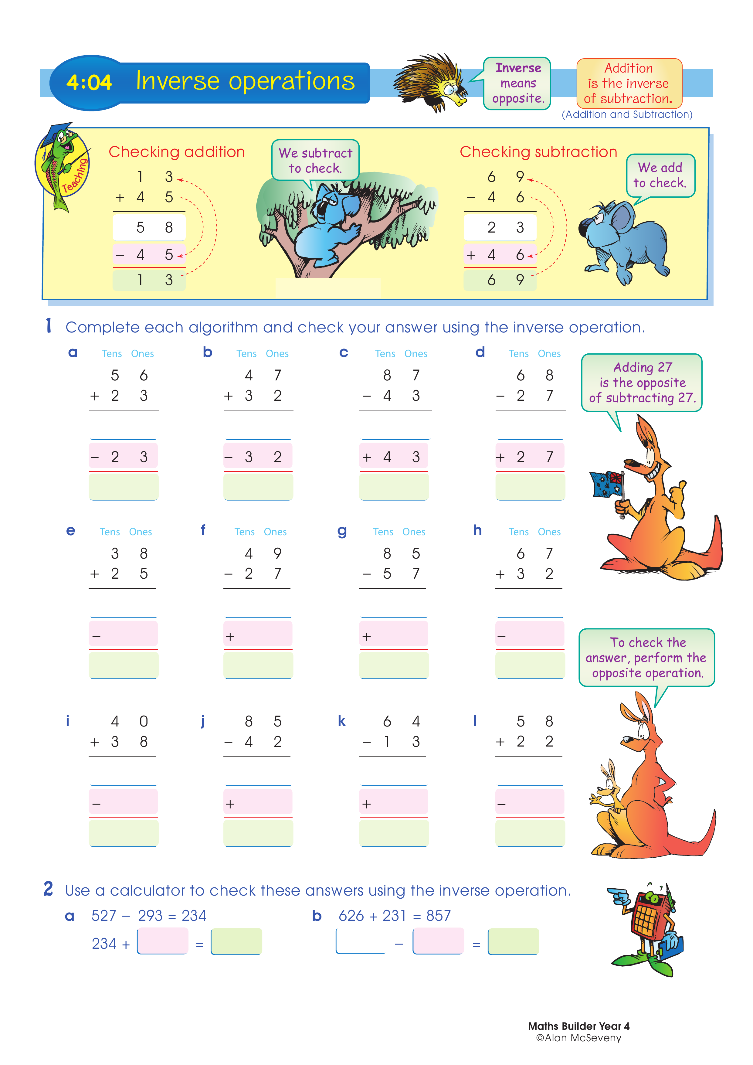 Inverse operations — worksheet preview