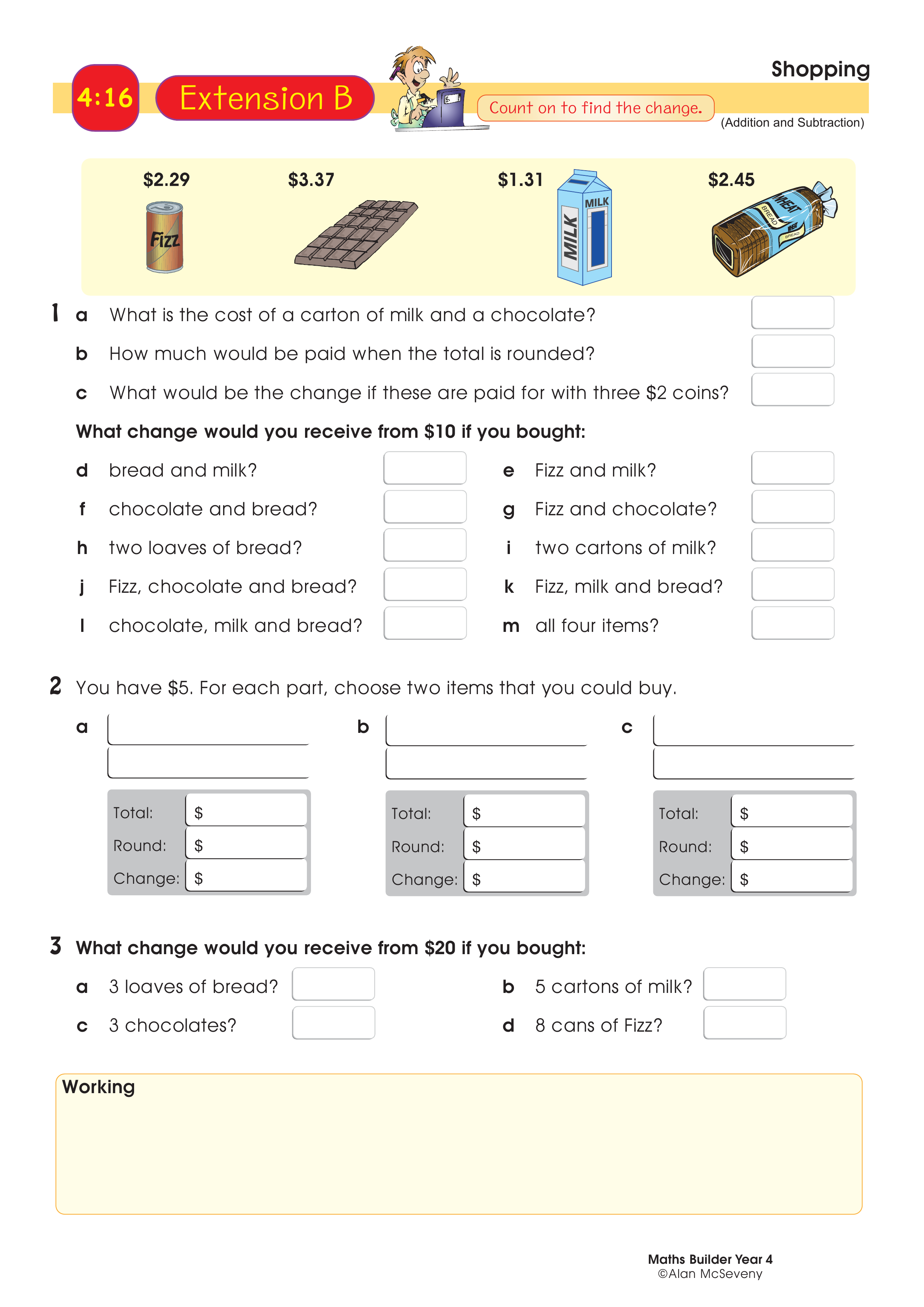 Shopping — worksheet preview