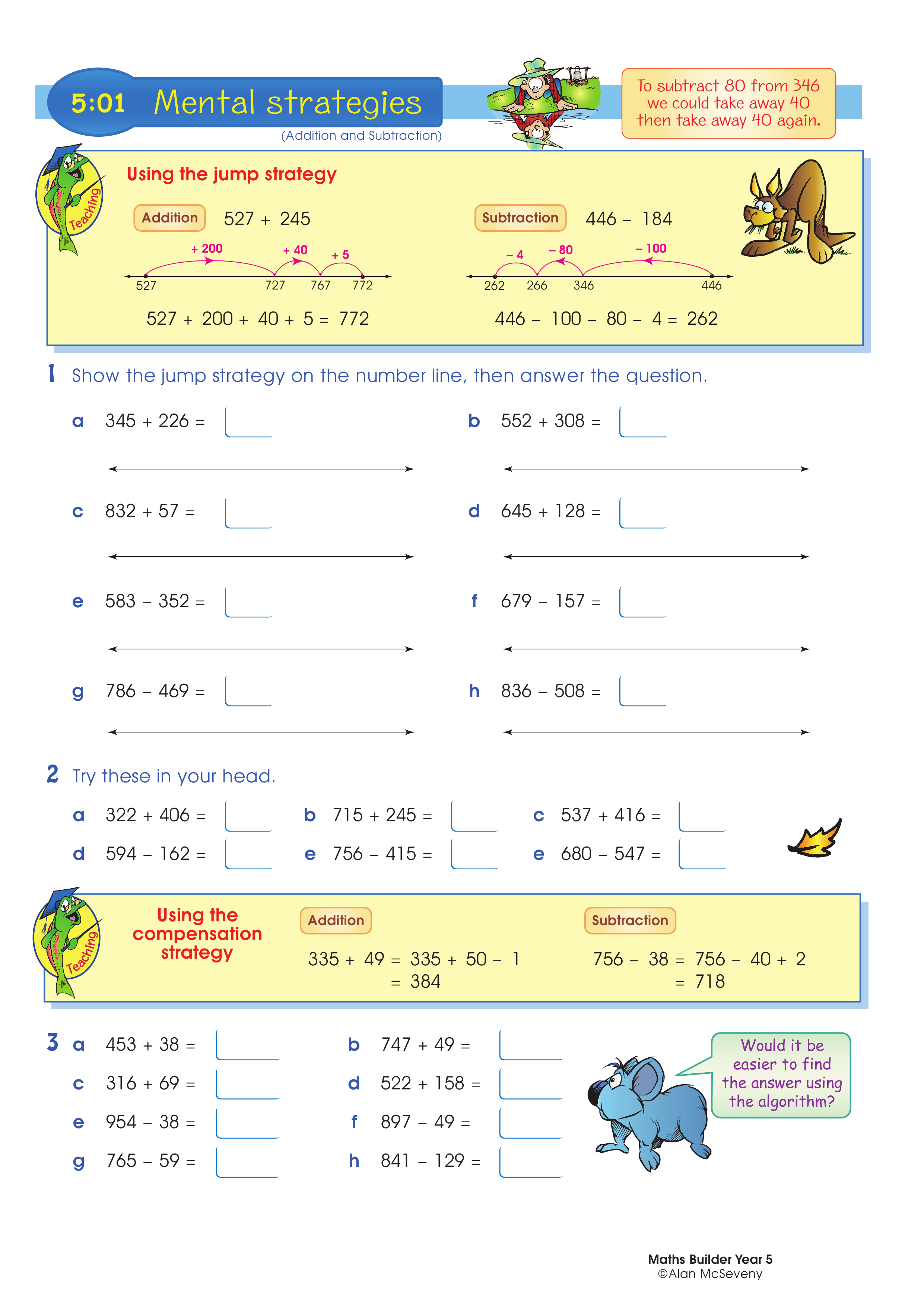 Mental strategies — worksheet preview