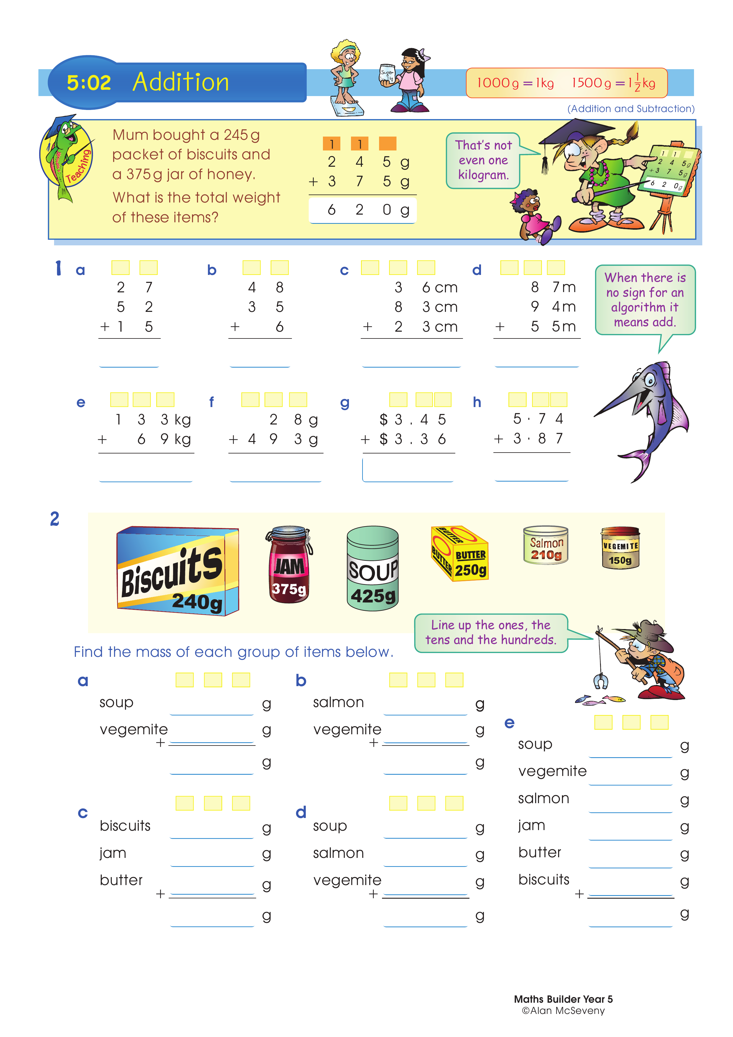 Addition — worksheet preview