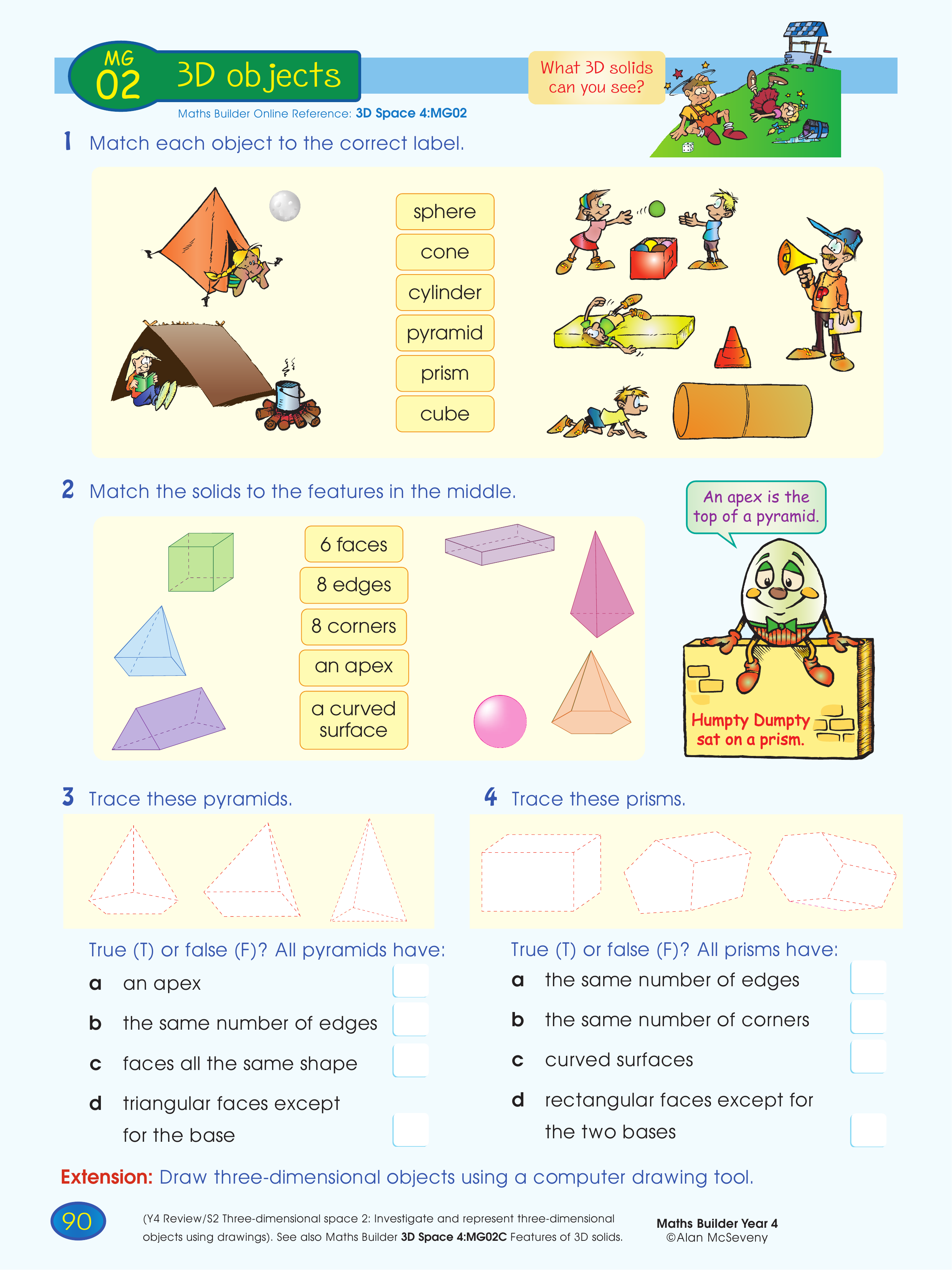 3D objects — worksheet preview