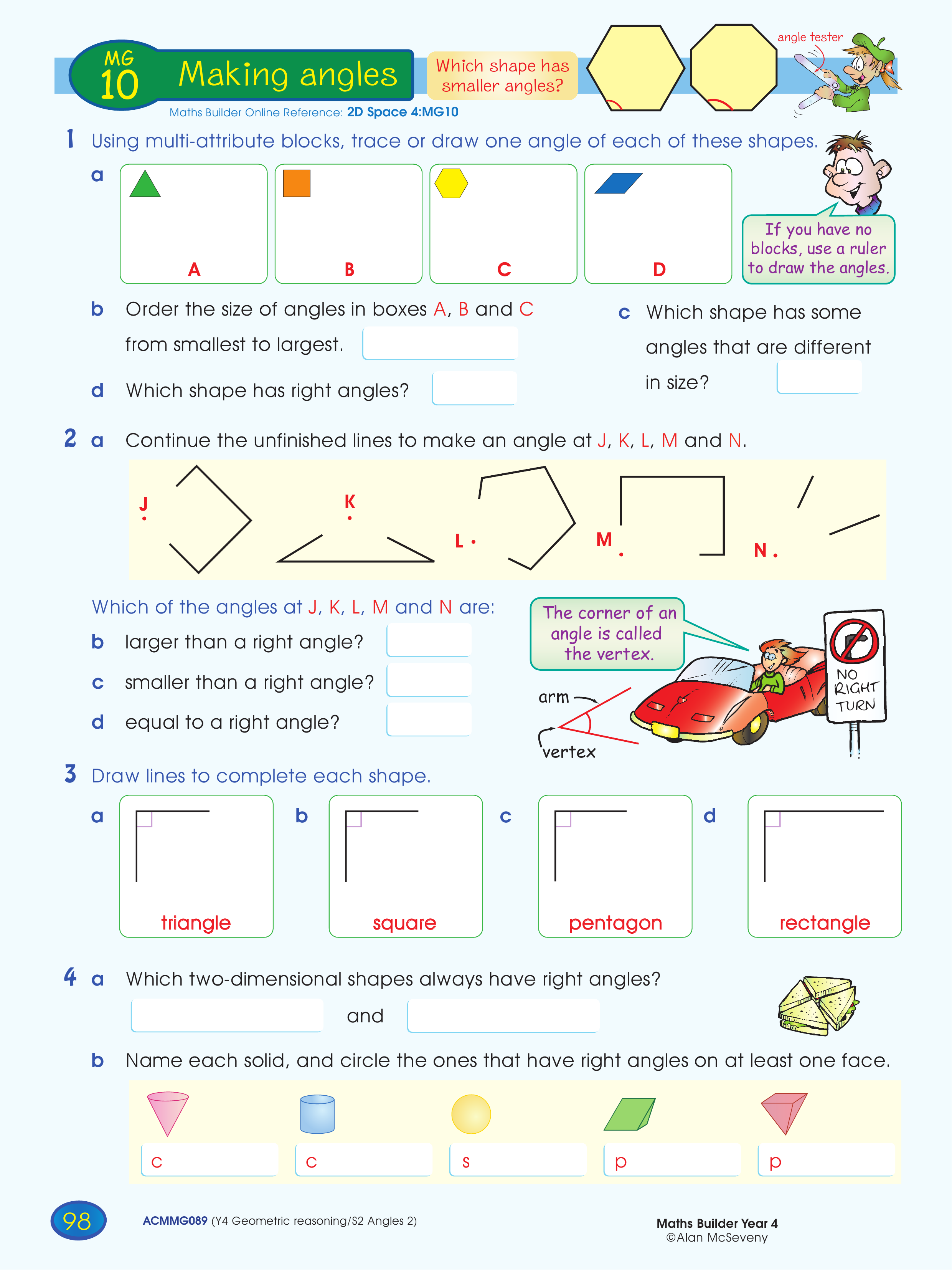 Making angles — worksheet preview