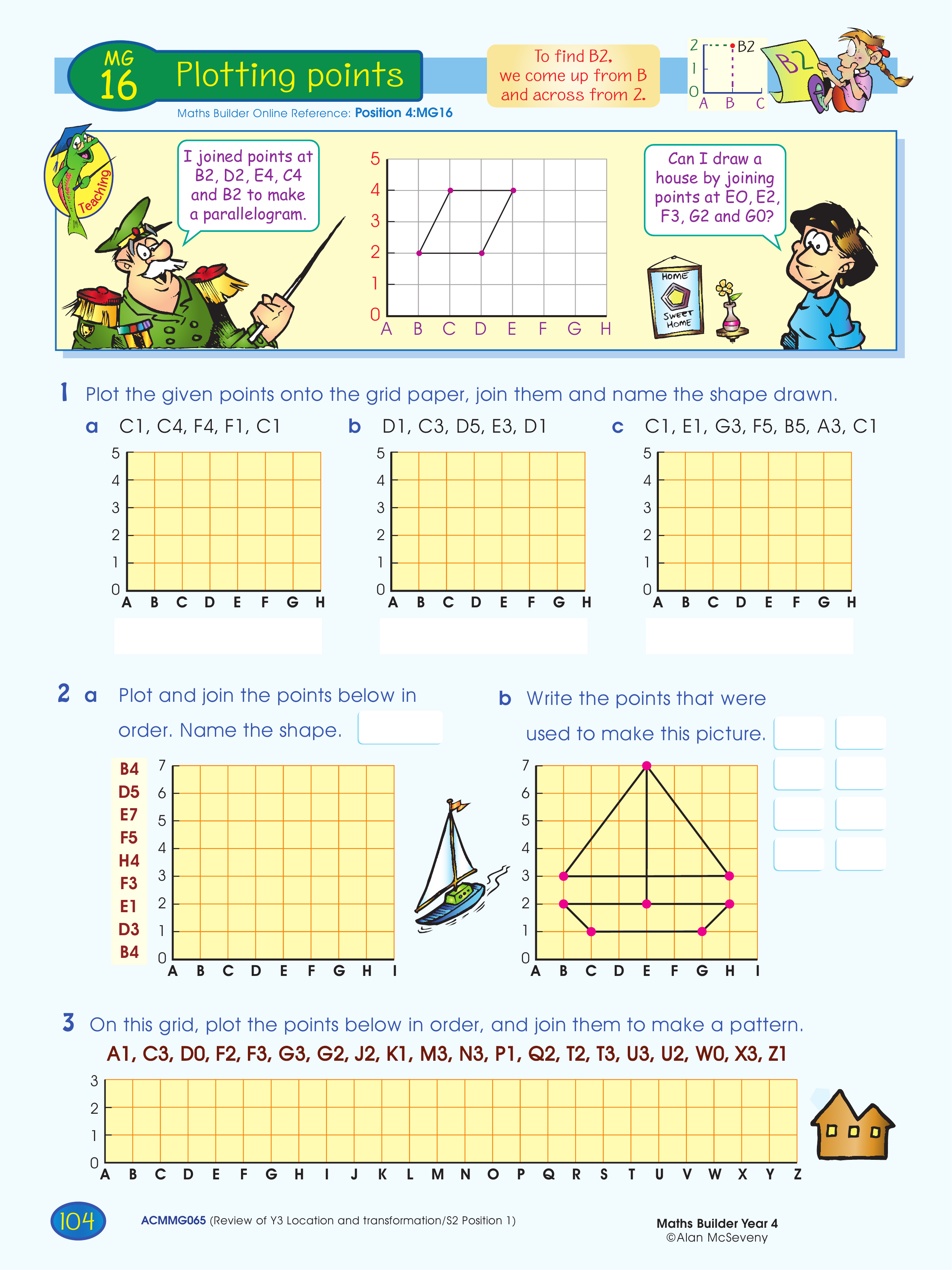 Plotting points — worksheet preview