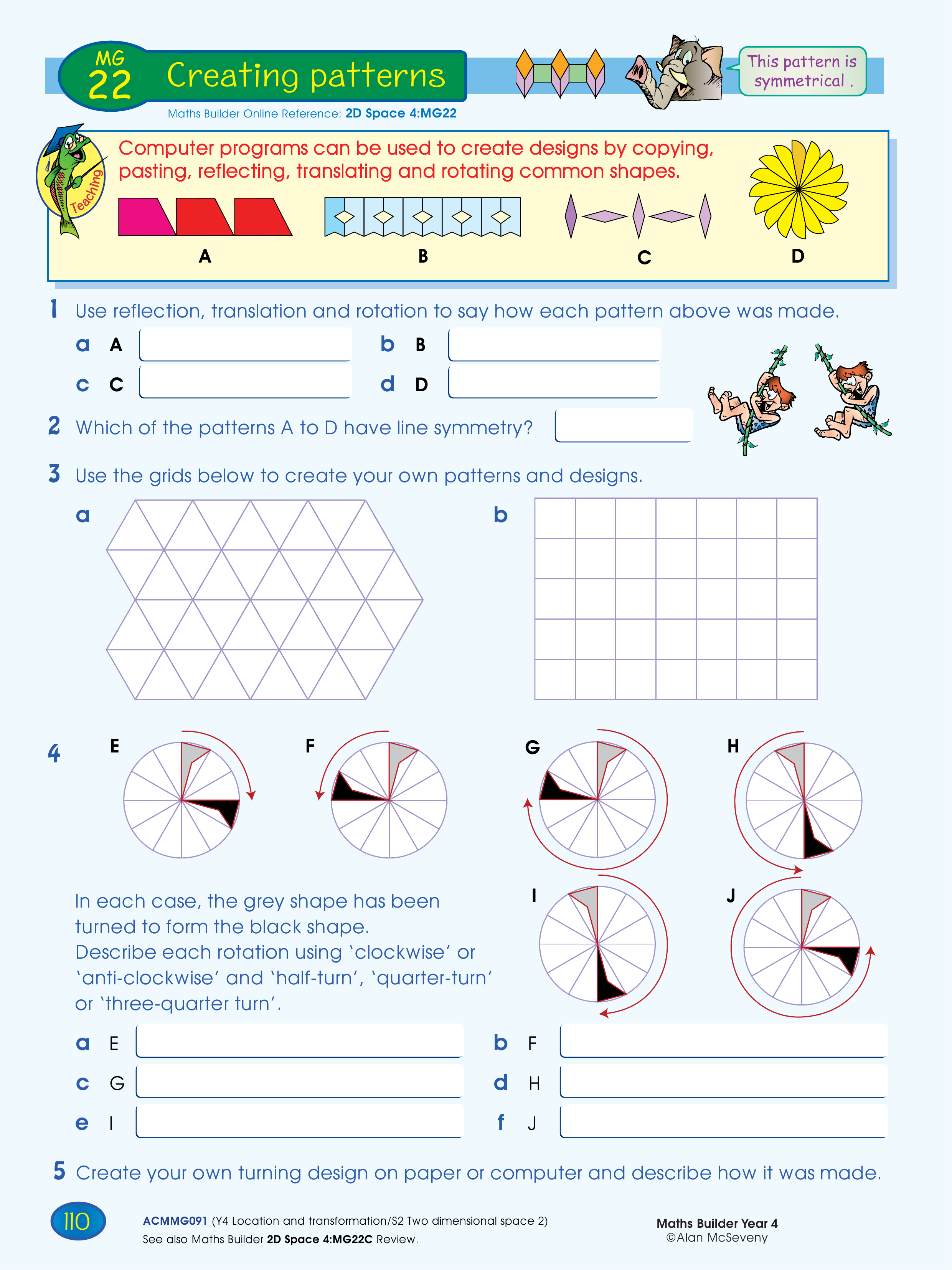 Creating patterns — worksheet preview