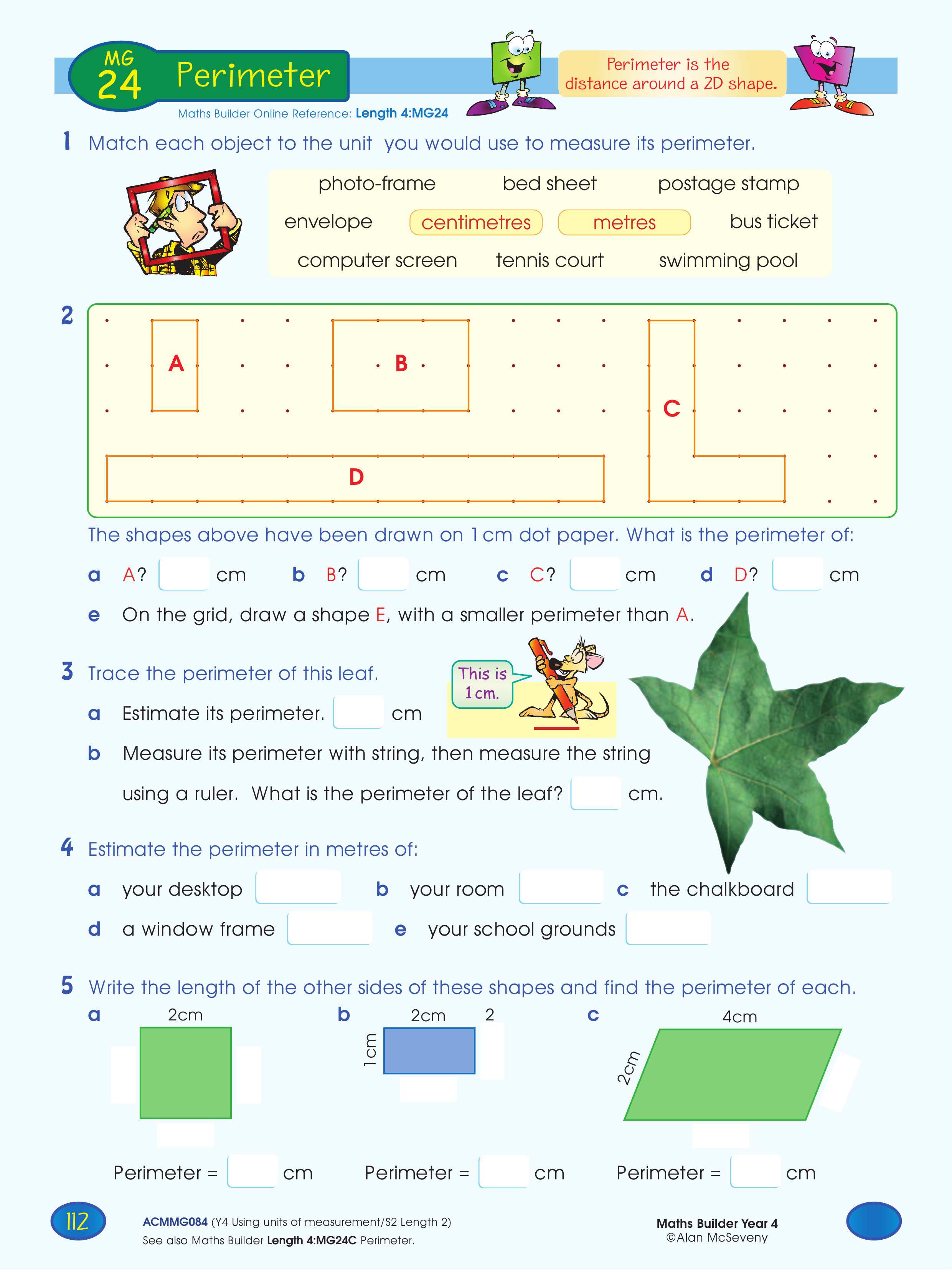 Perimeter — worksheet preview