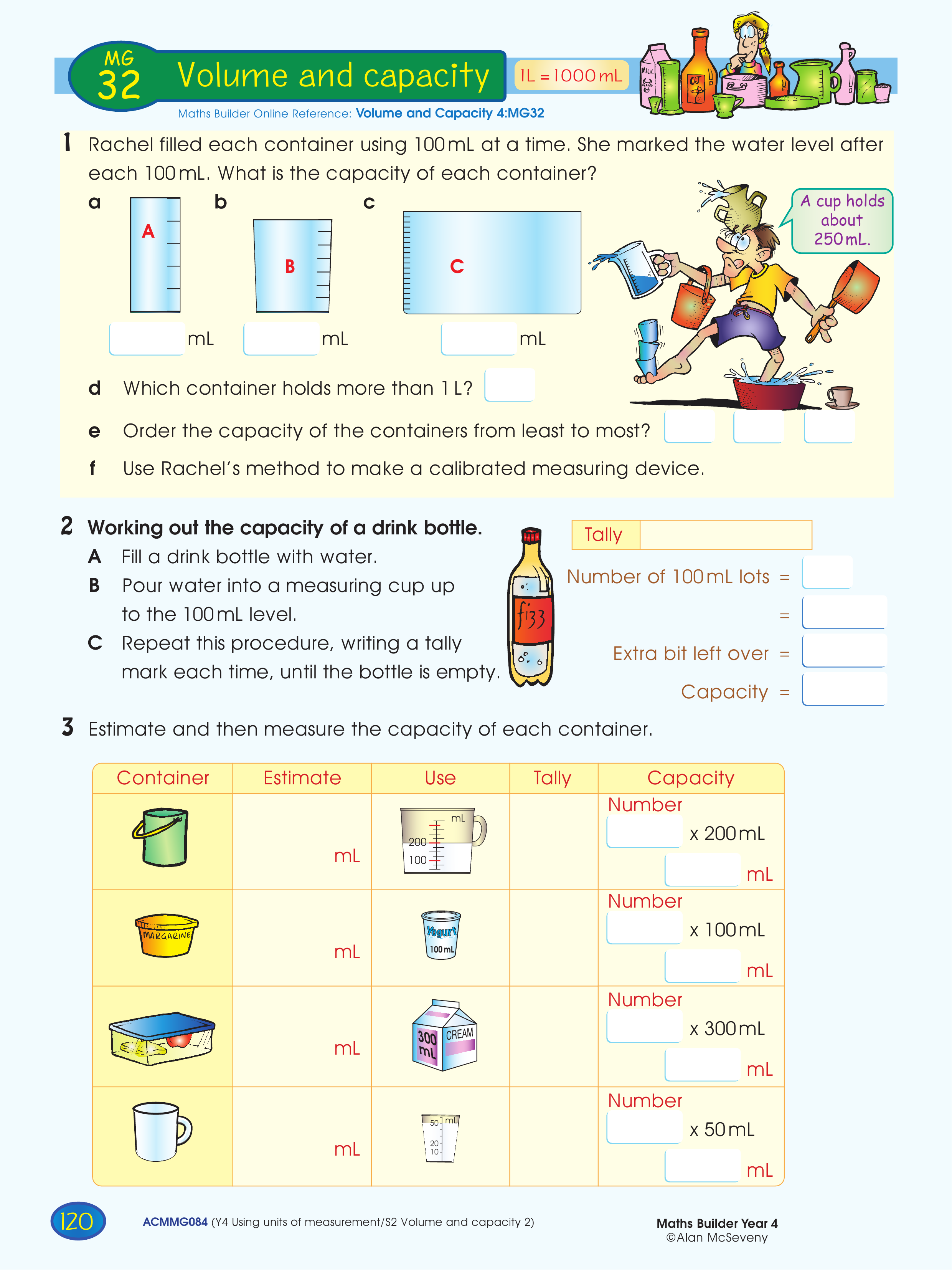 Volume and capacity — worksheet preview