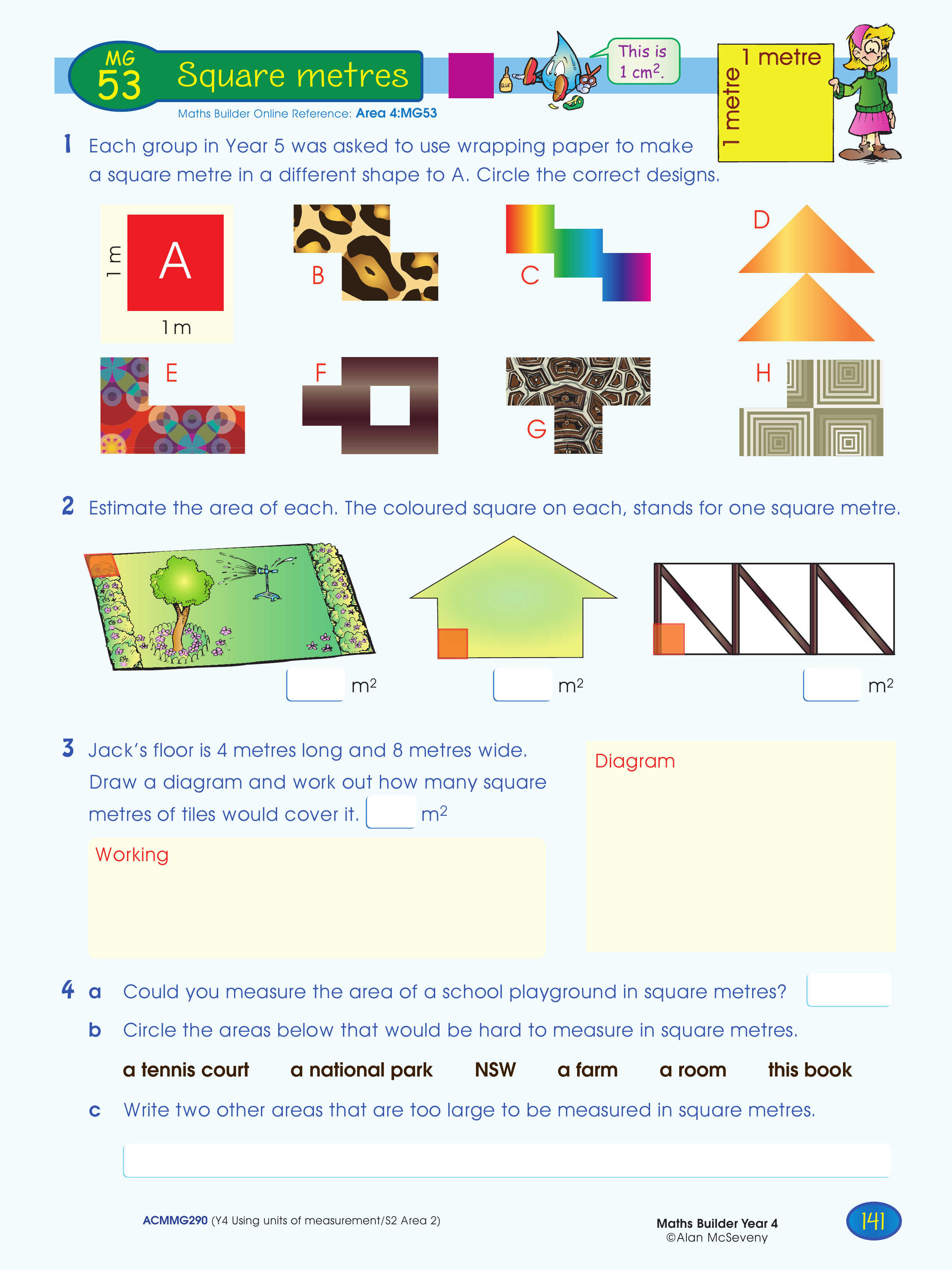 Square metres — worksheet preview