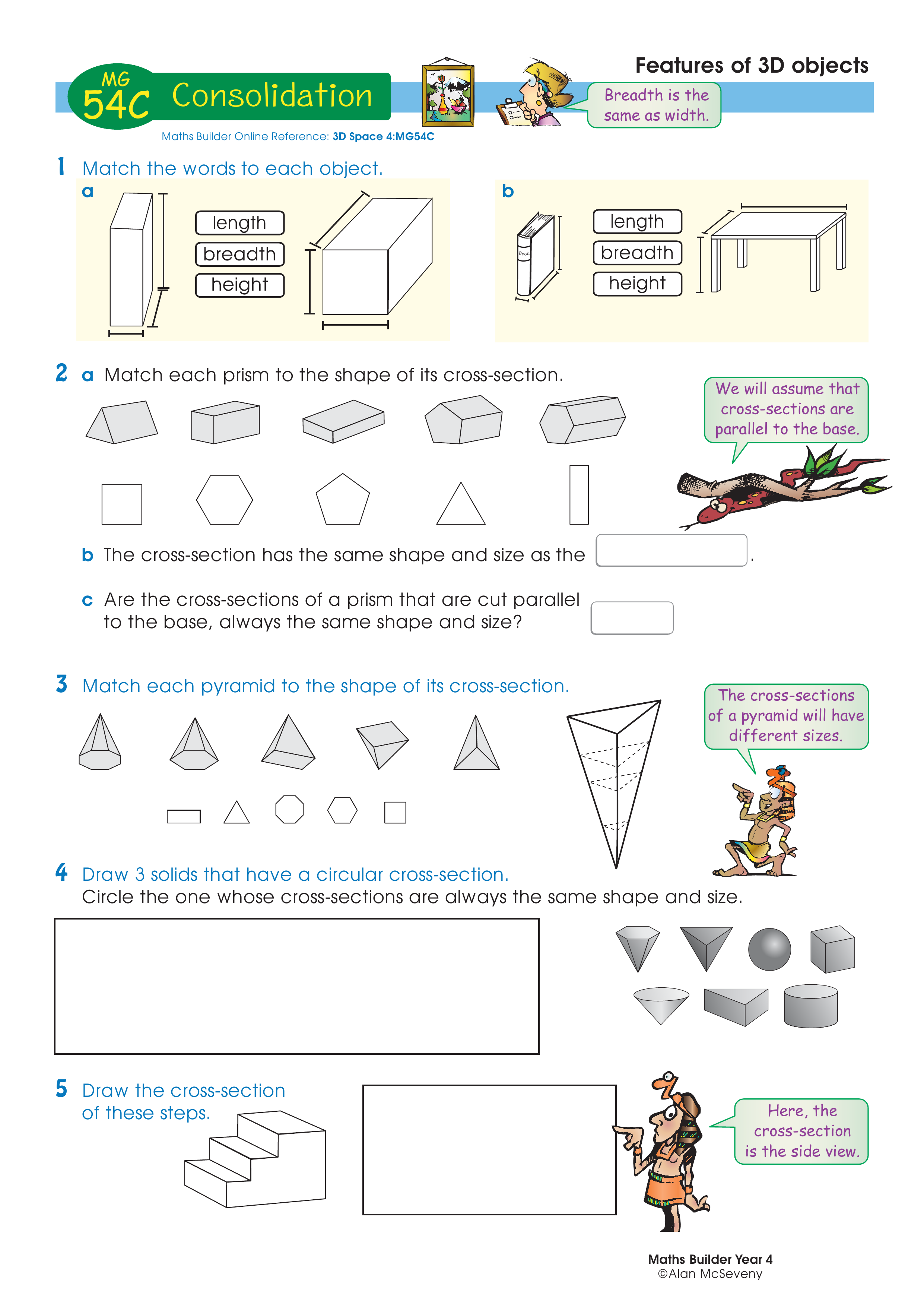 Features of 3D objects — worksheet preview