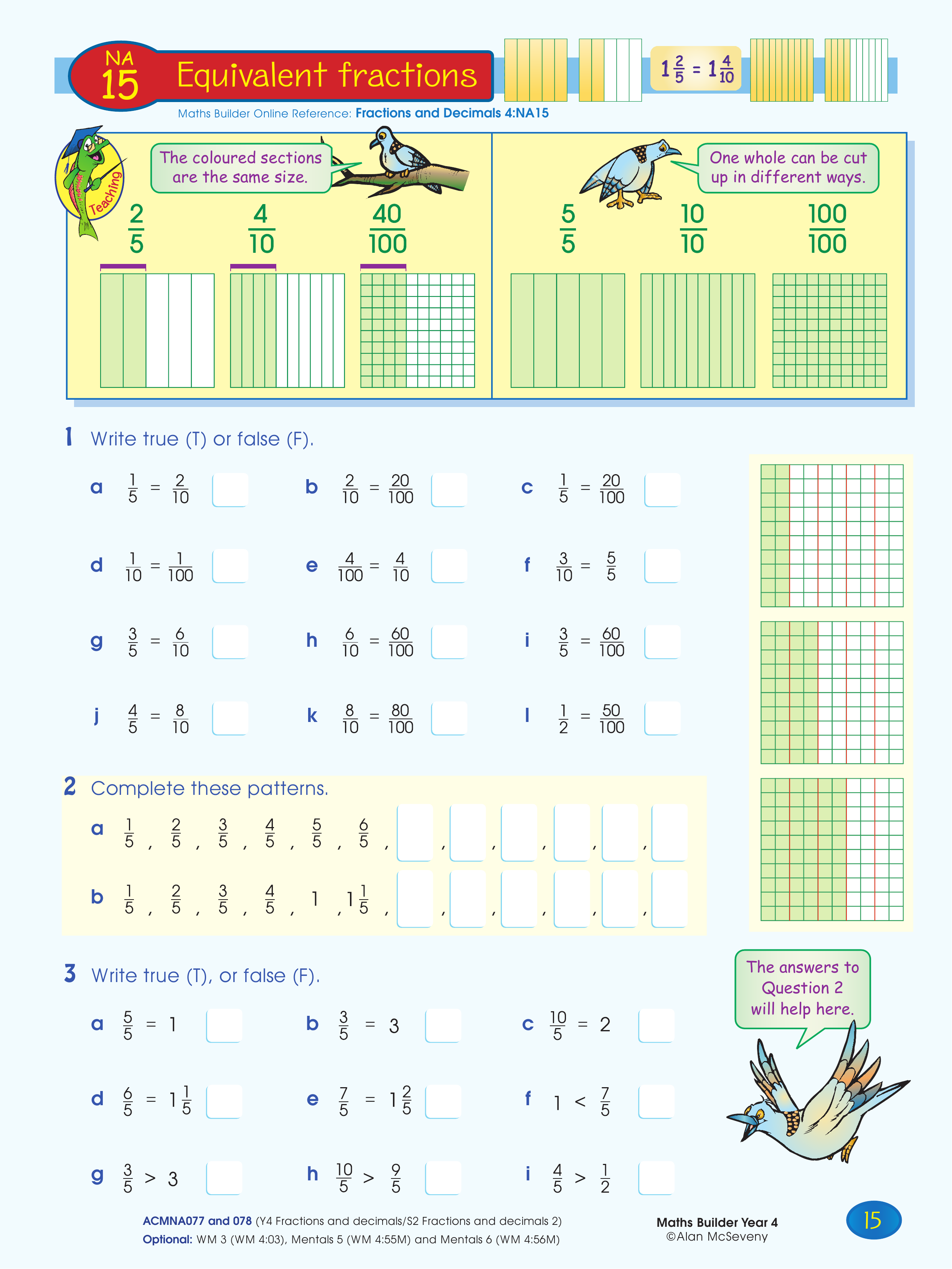 Equivalent fractions — worksheet preview