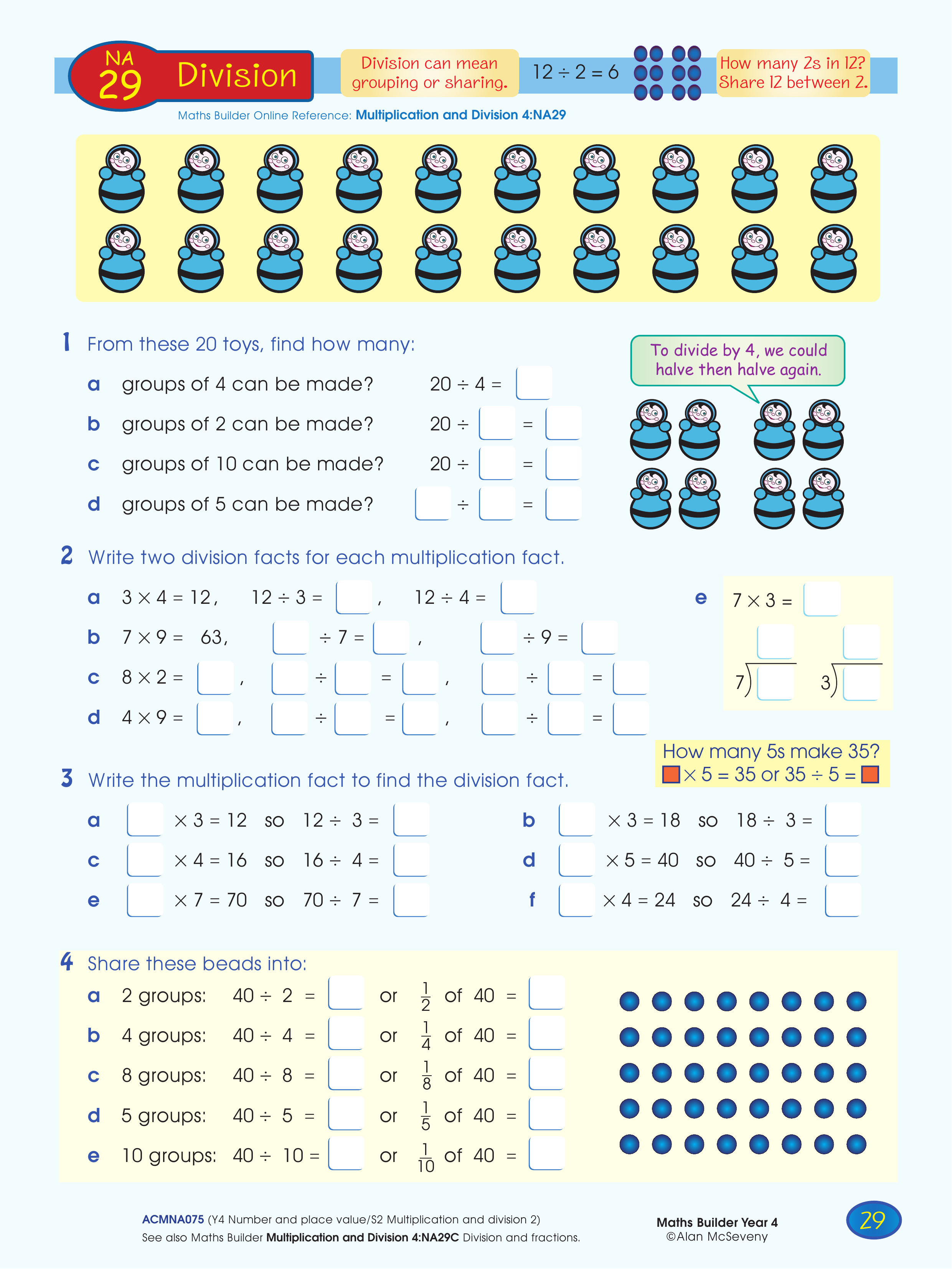Division — worksheet preview