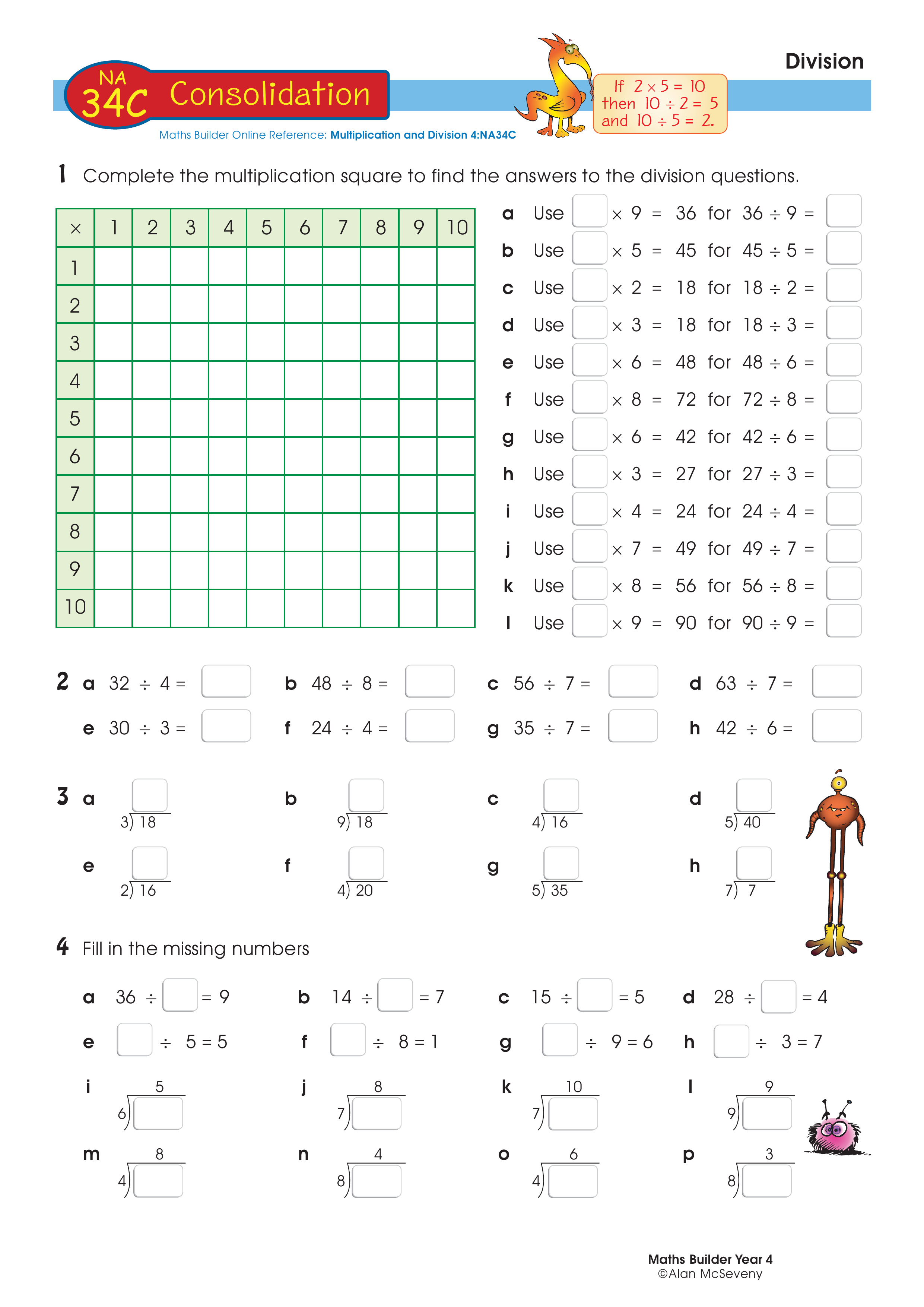 Division — worksheet preview