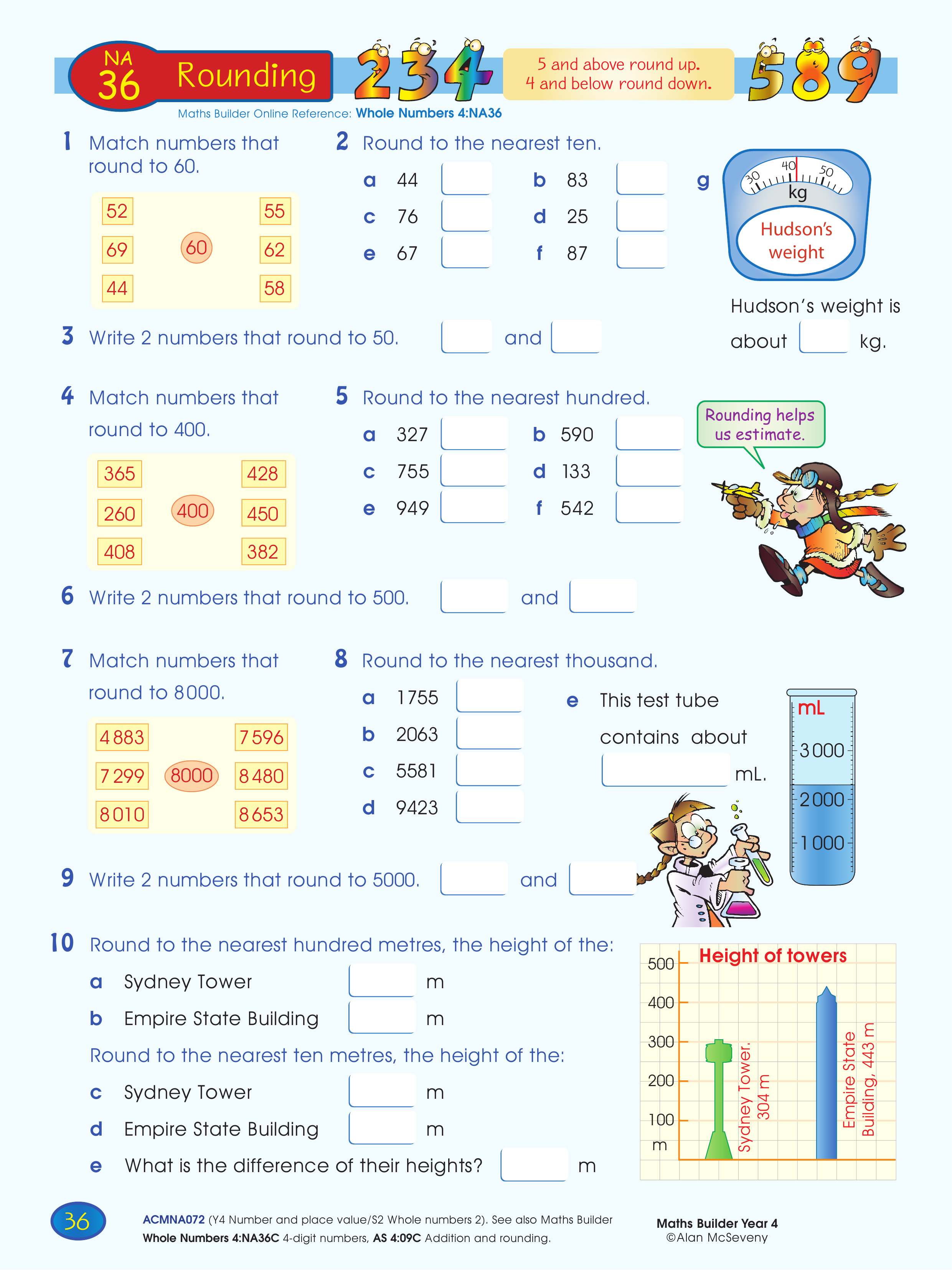 Rounding — worksheet preview