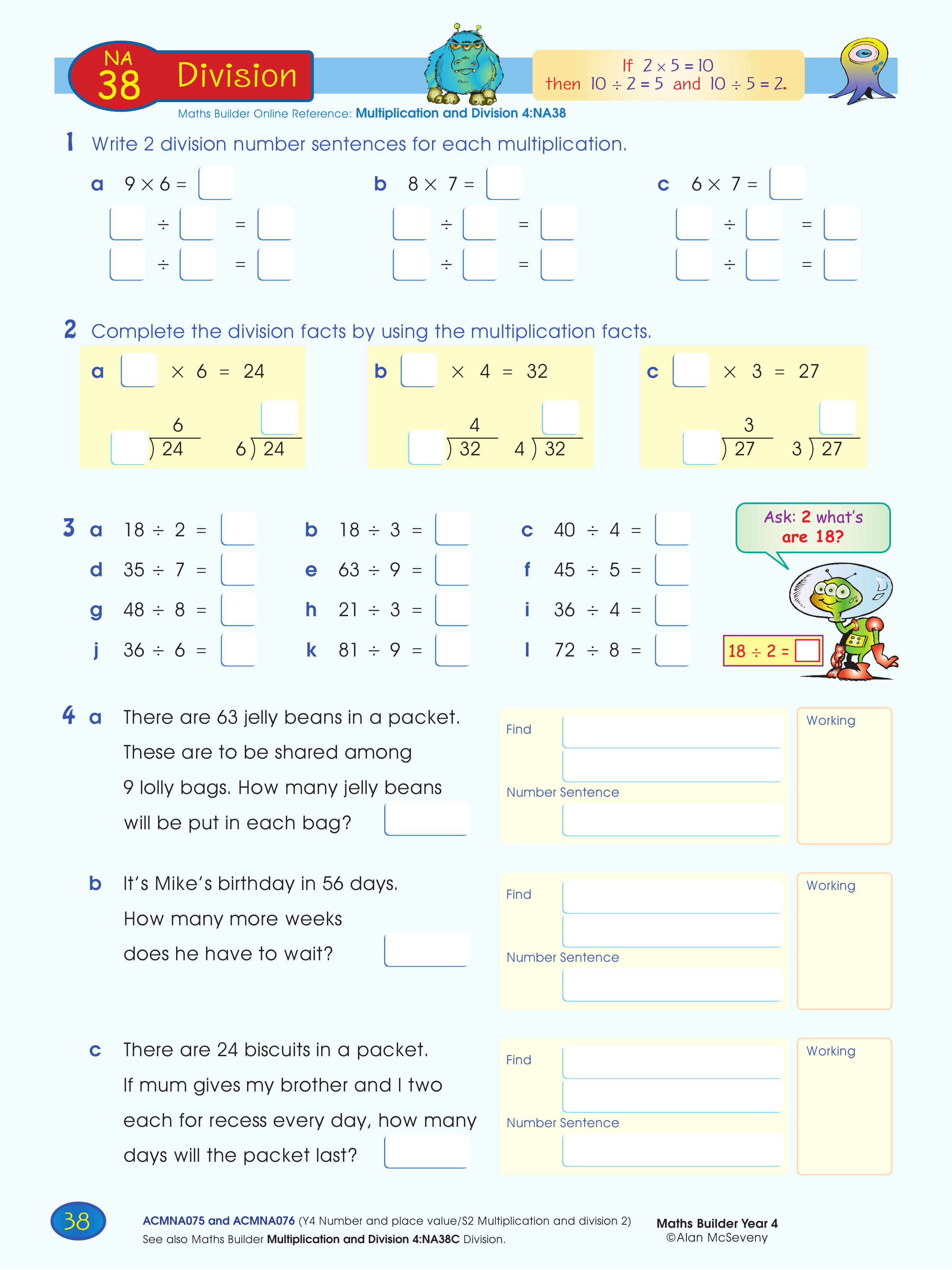 Division — worksheet preview