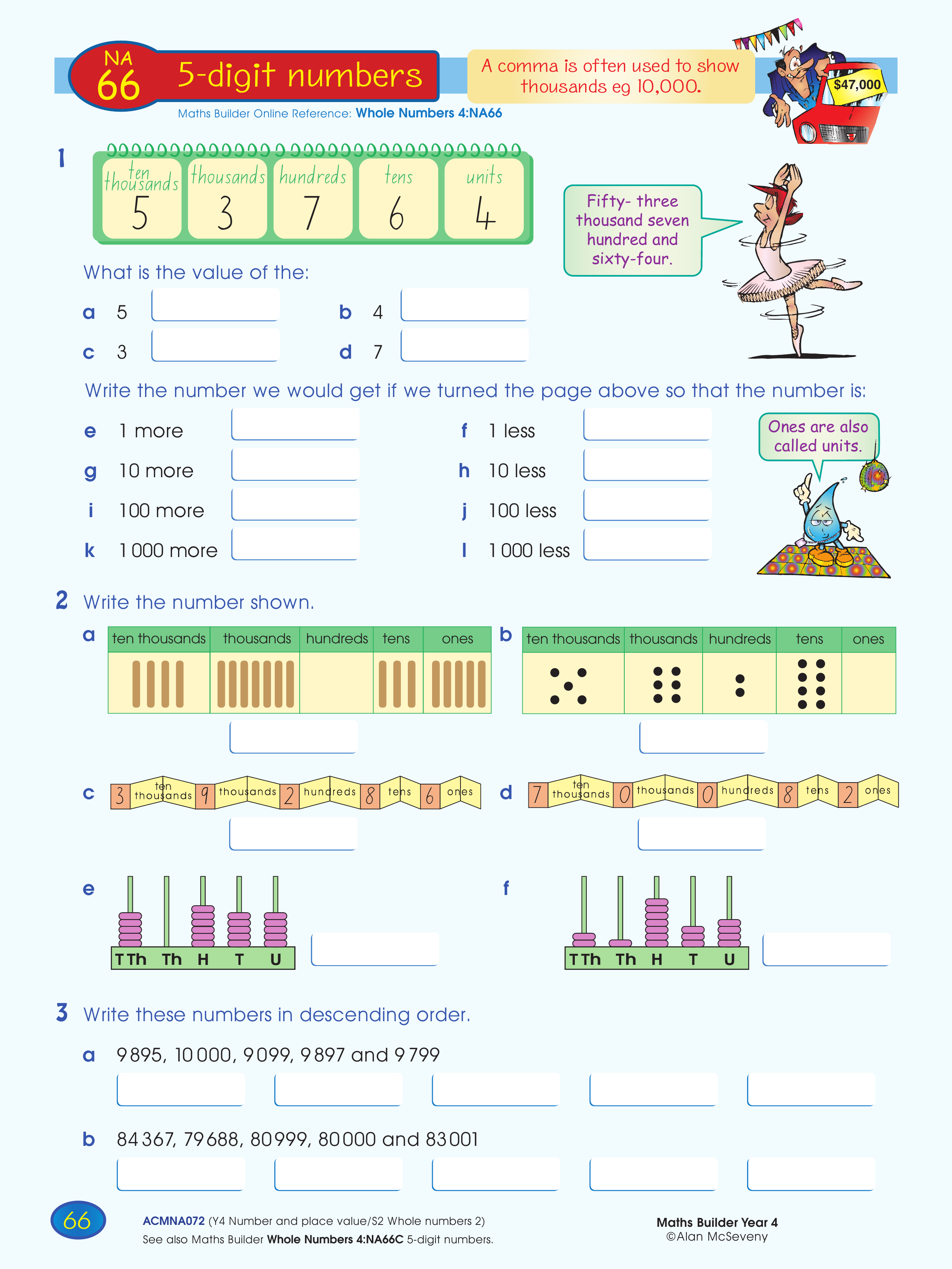 5-digit numbers — worksheet preview