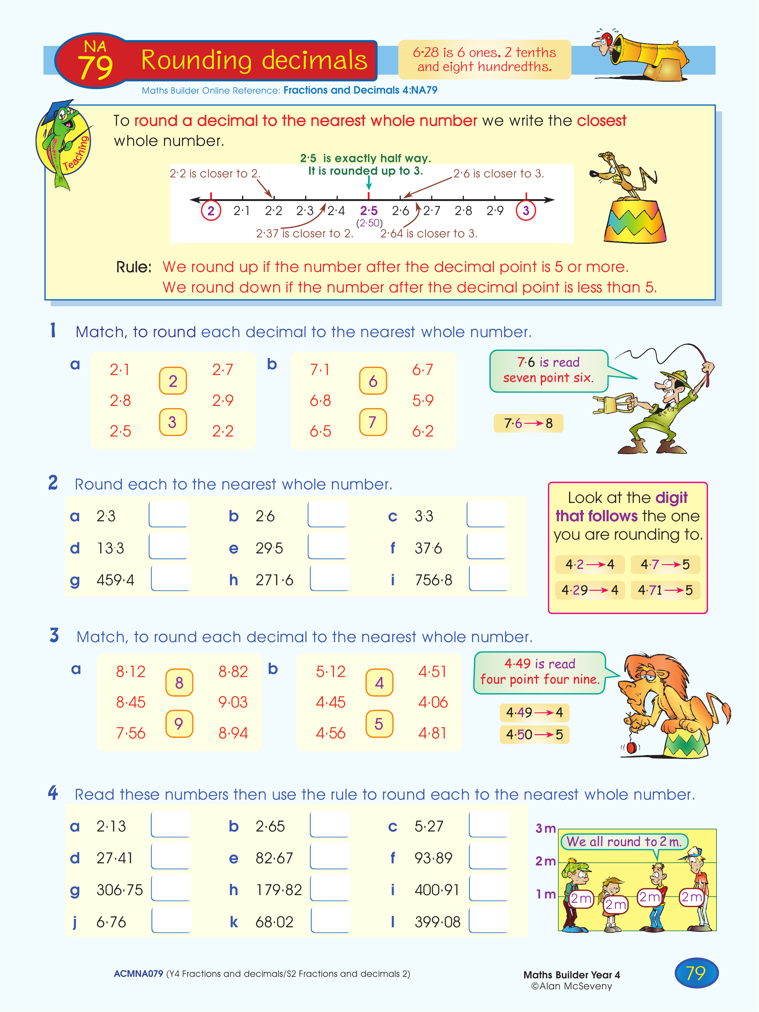 Rounding decimals — worksheet preview