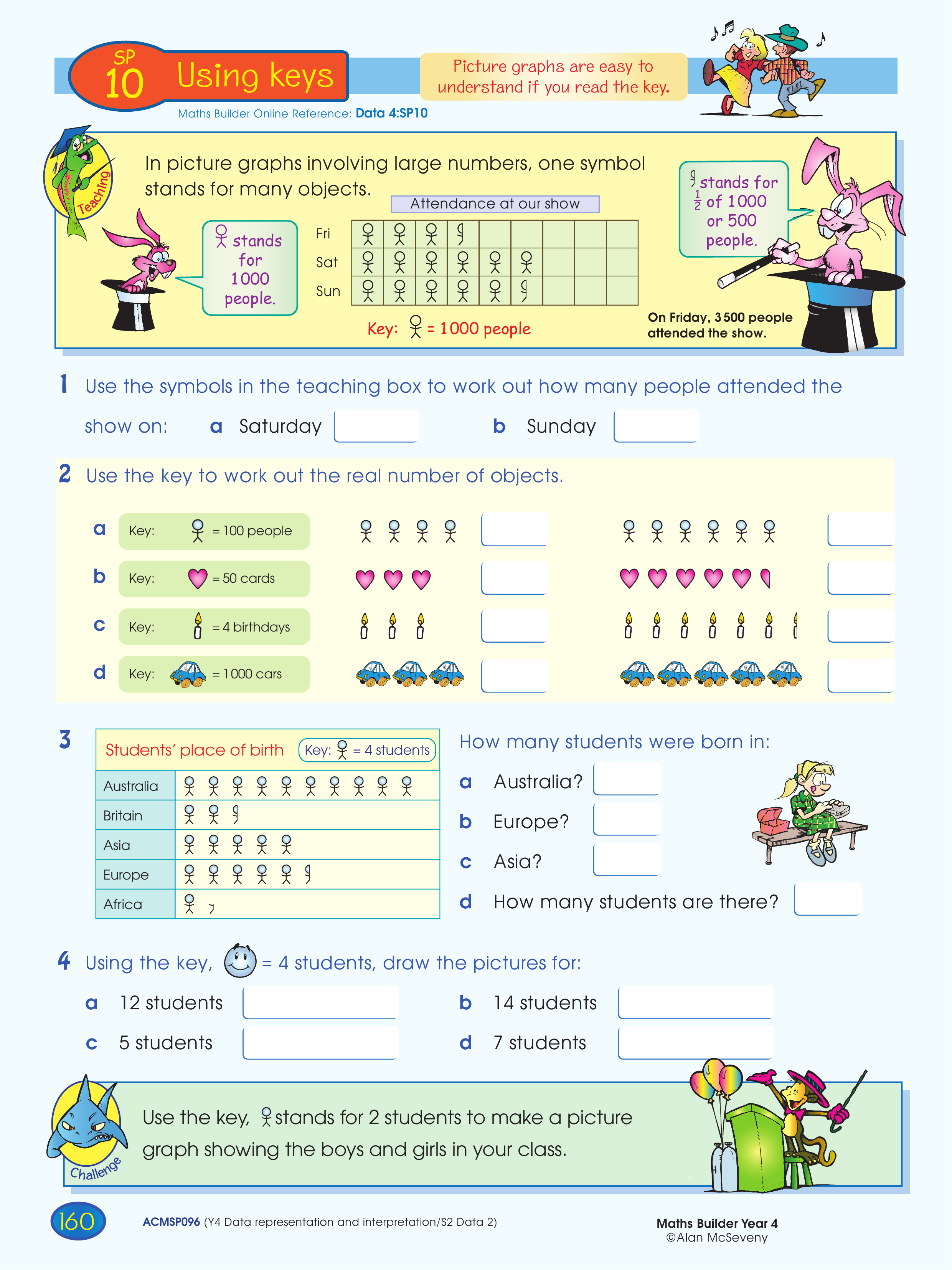 Using keys — worksheet preview