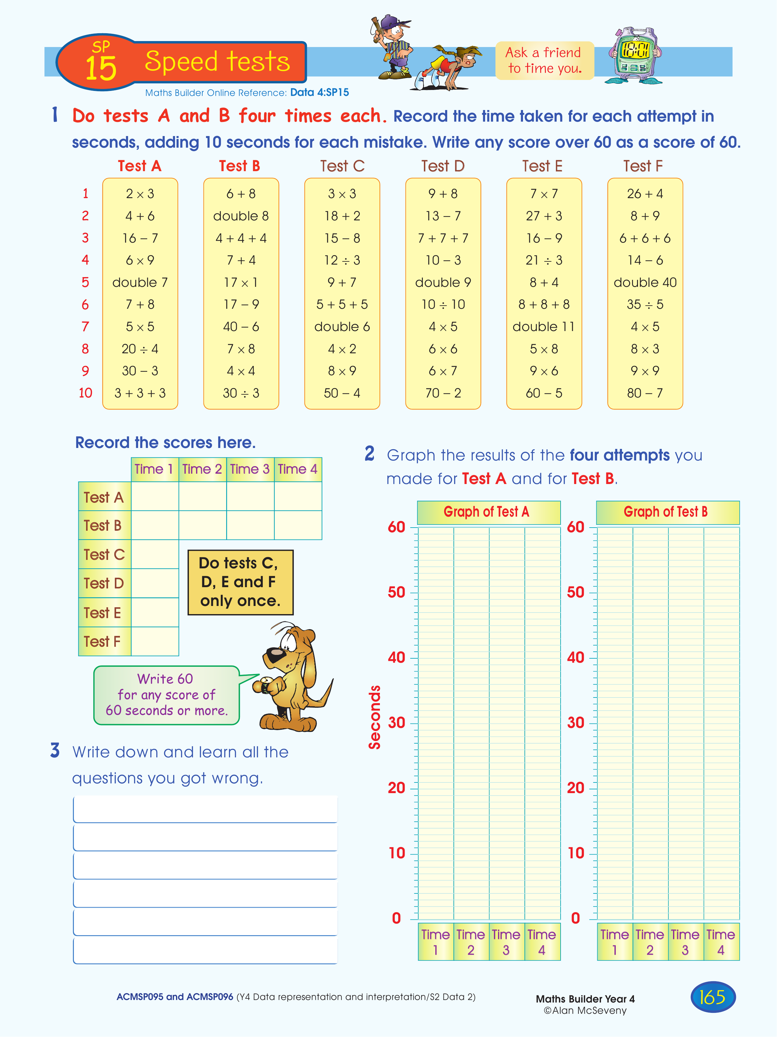 Speed tests — worksheet preview