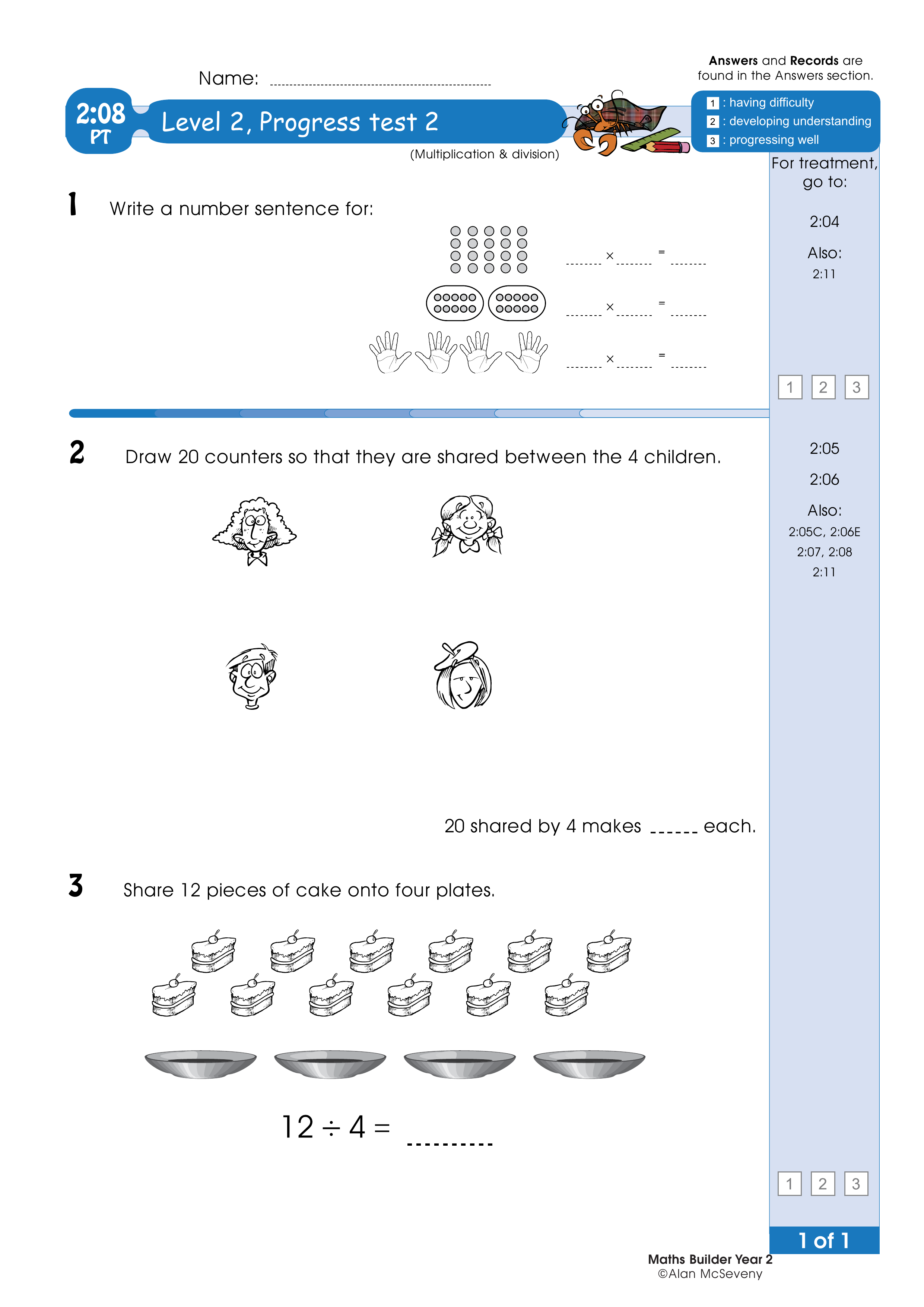 Progress test — worksheet preview