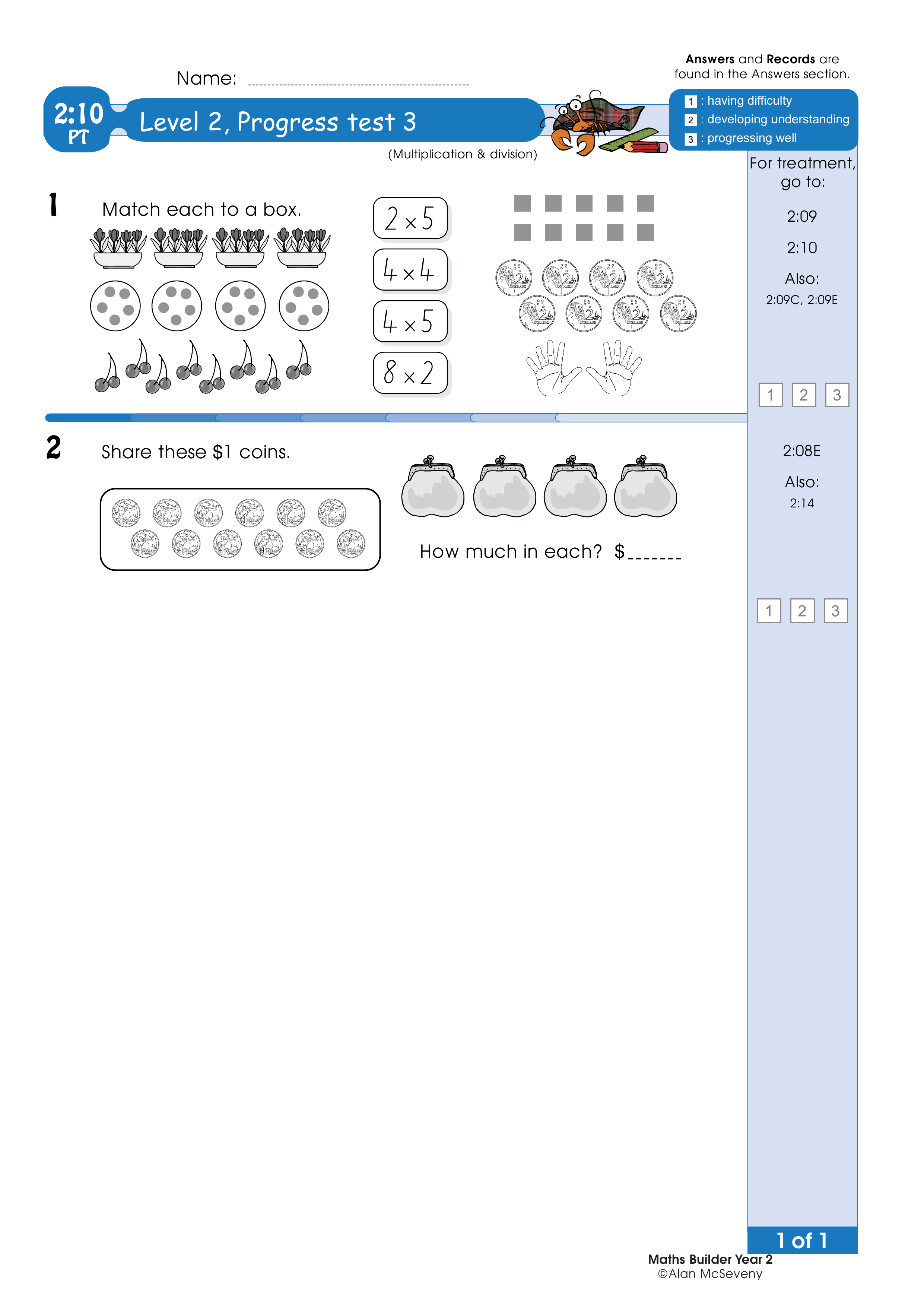 Progress test — worksheet preview