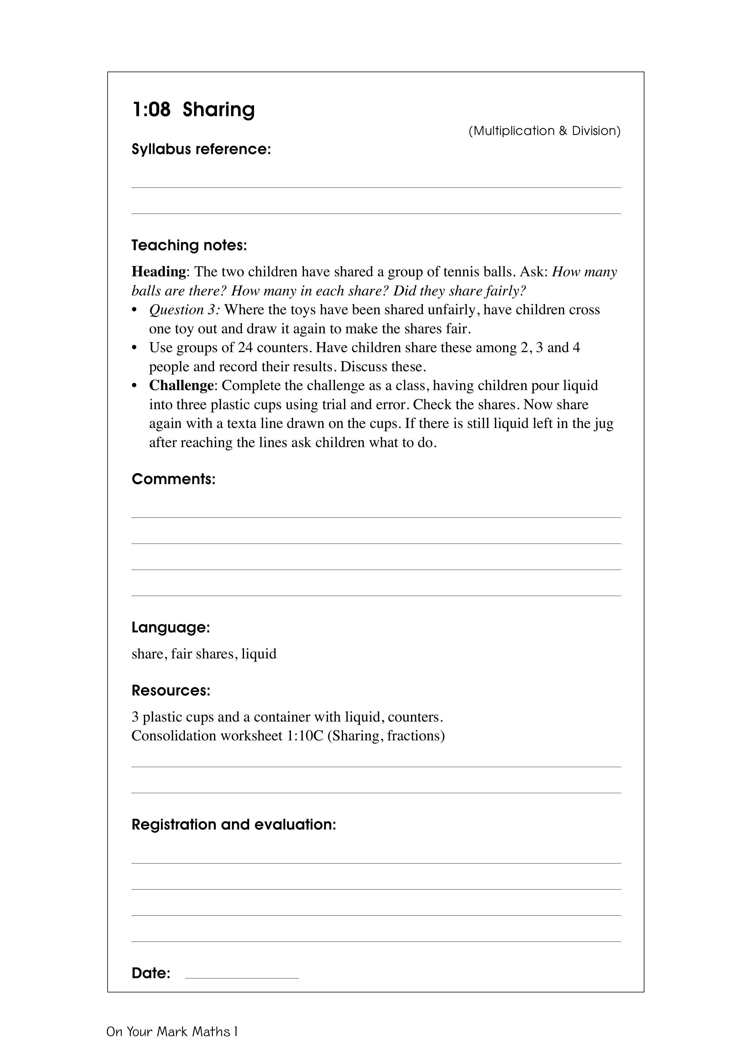 Sharing — worksheet preview