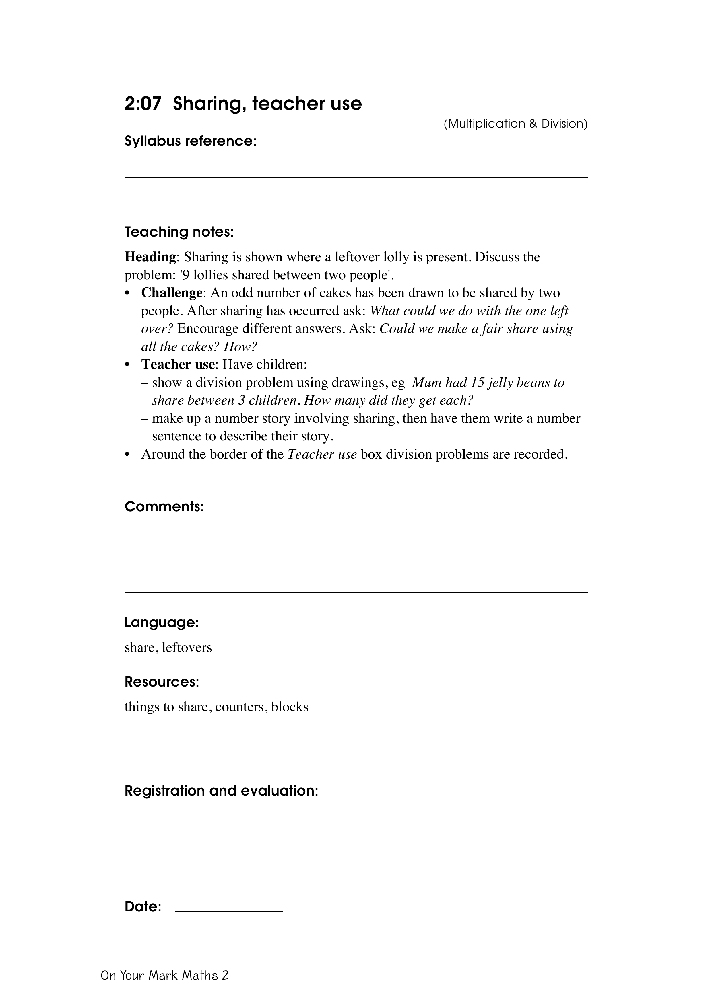 Sharing, teacher use — worksheet preview