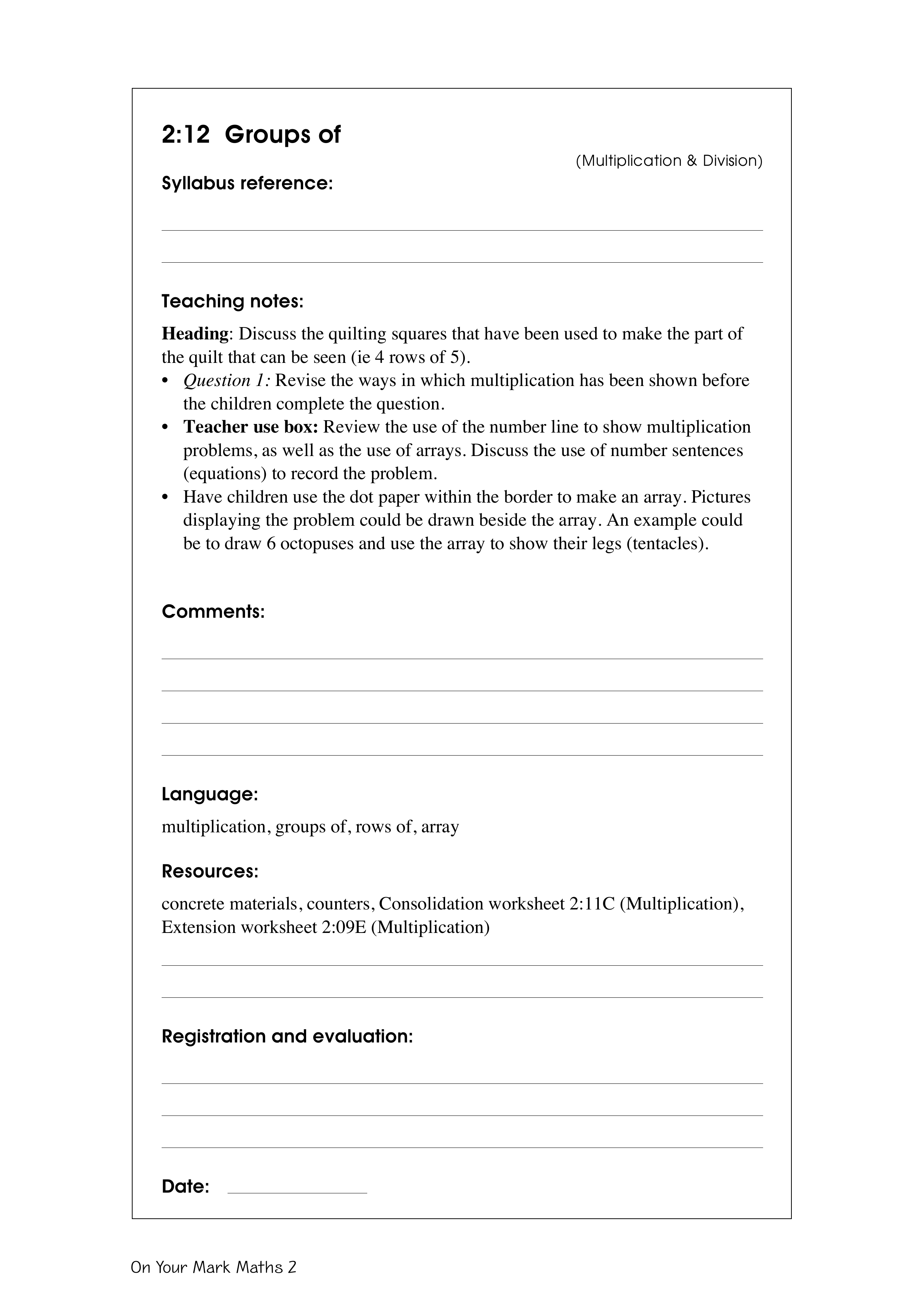 Groups of — worksheet preview