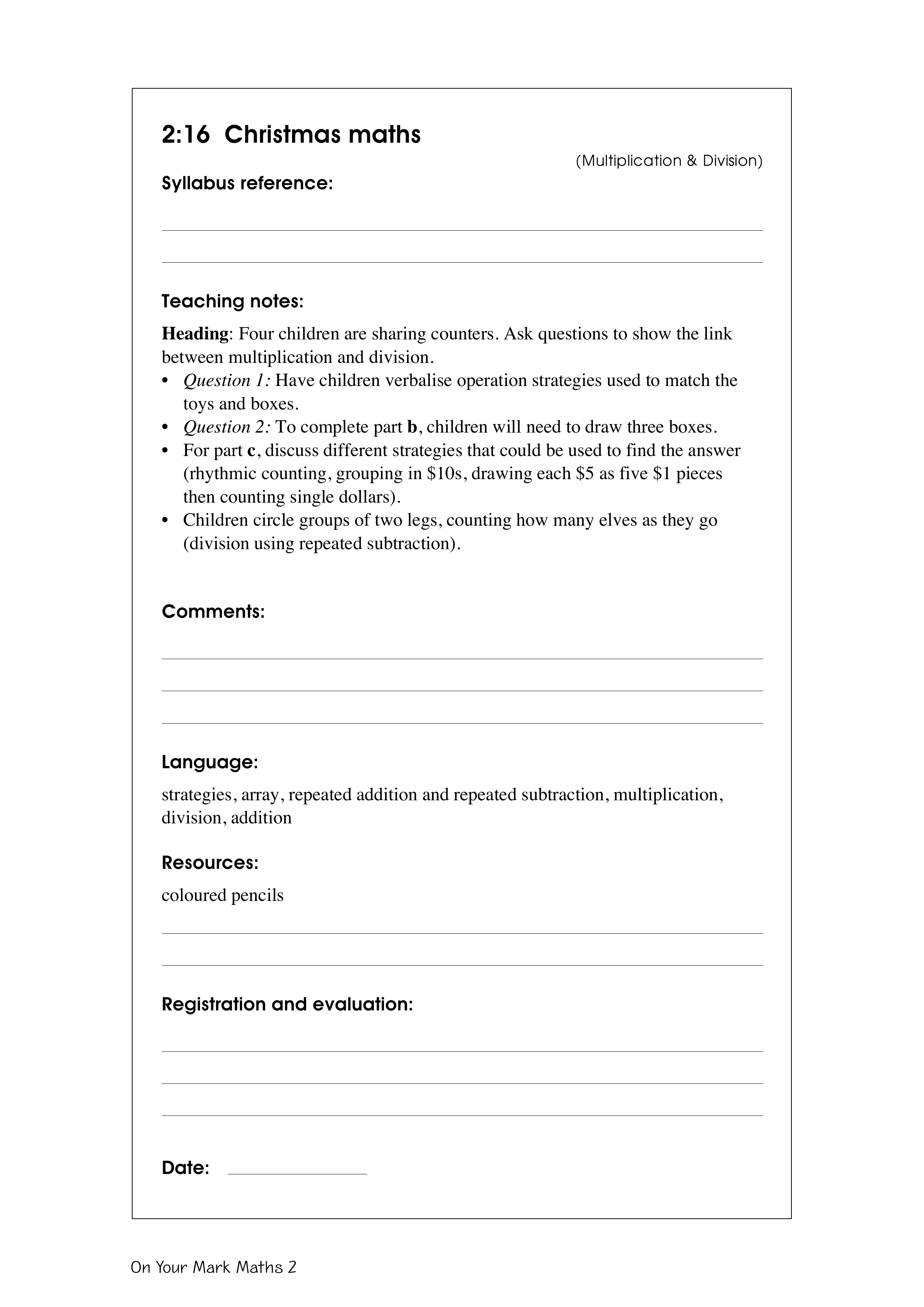 Christmas maths — worksheet preview