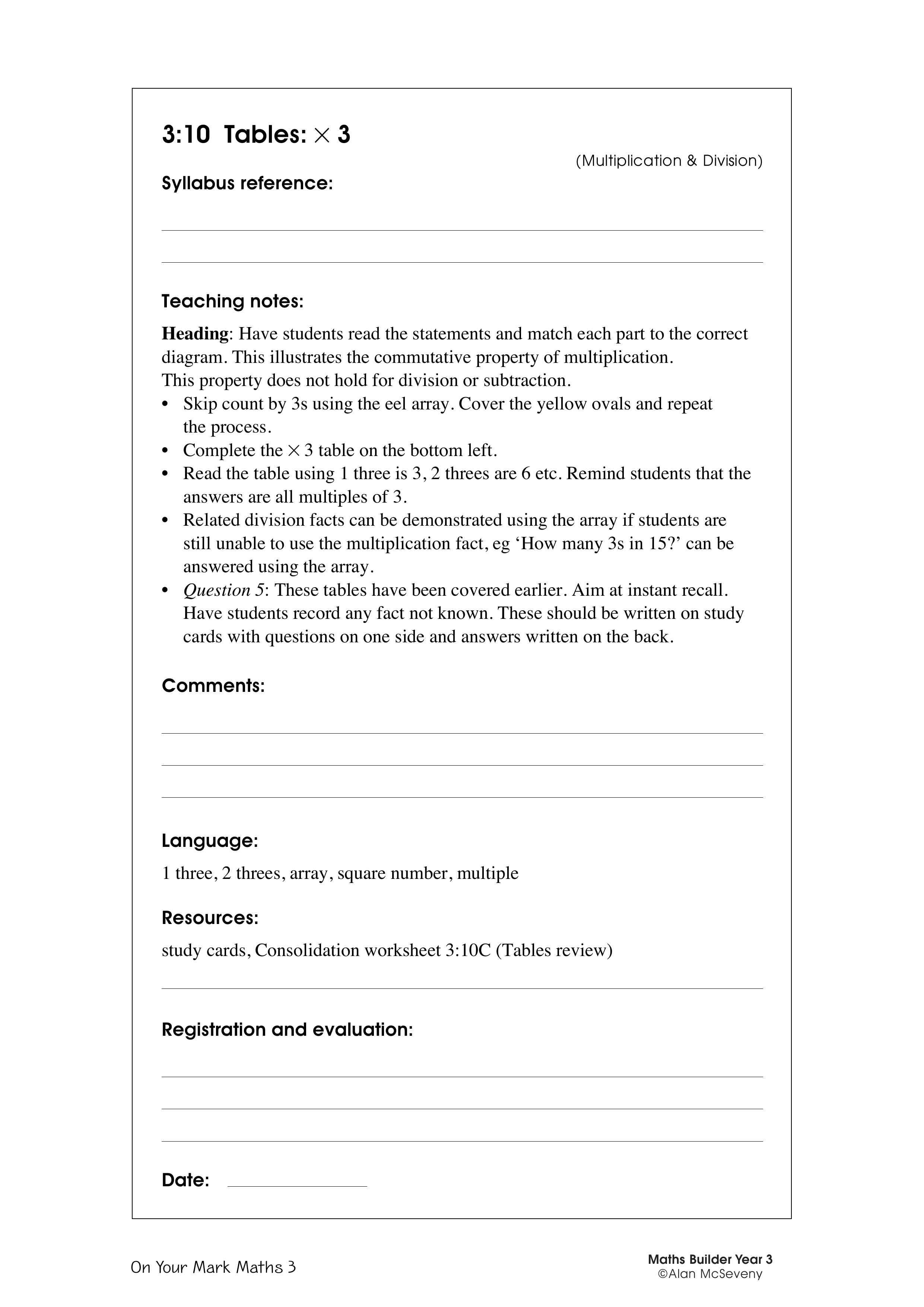 Tables: x 3 — worksheet preview