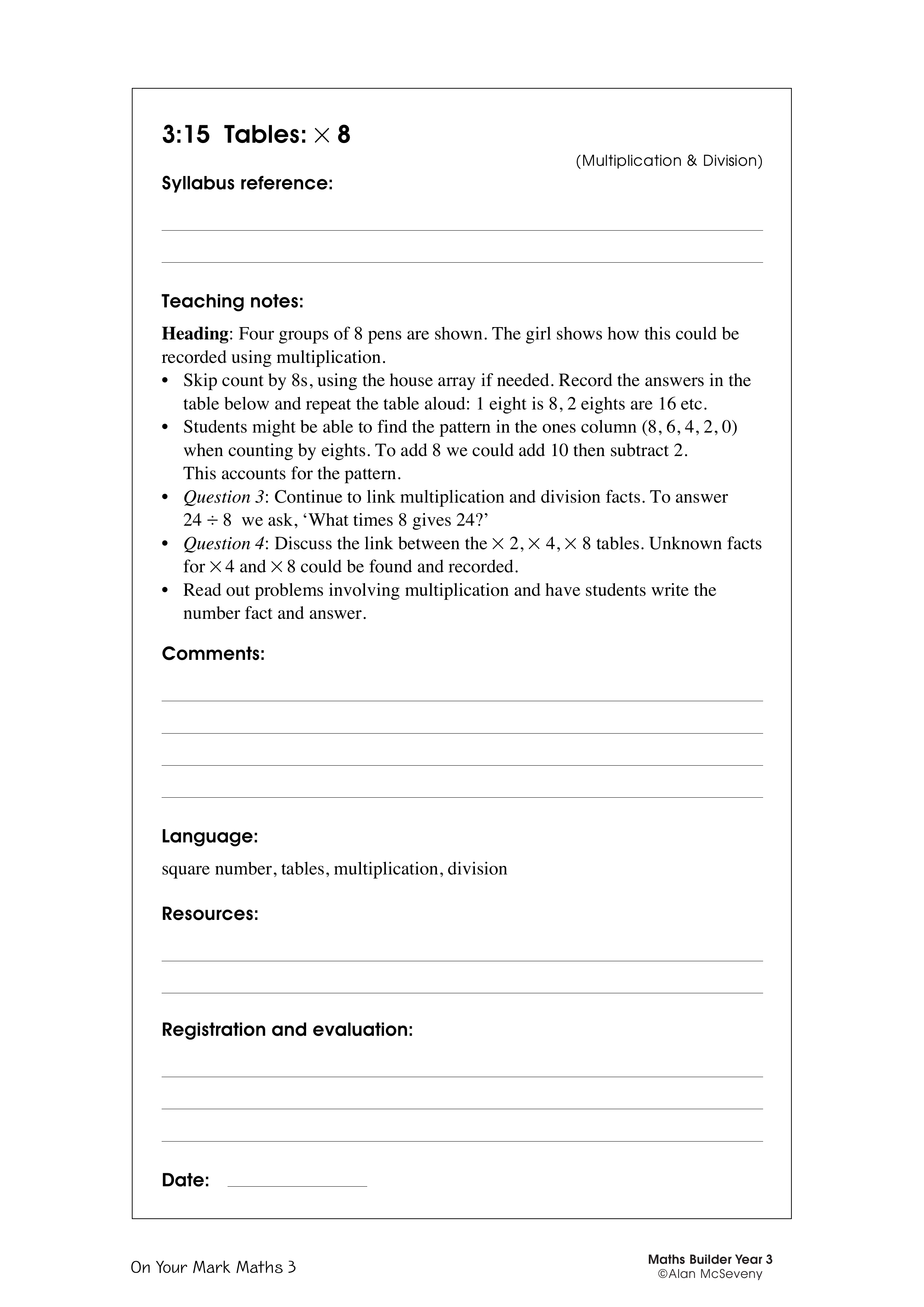 Tables: x 8 — worksheet preview