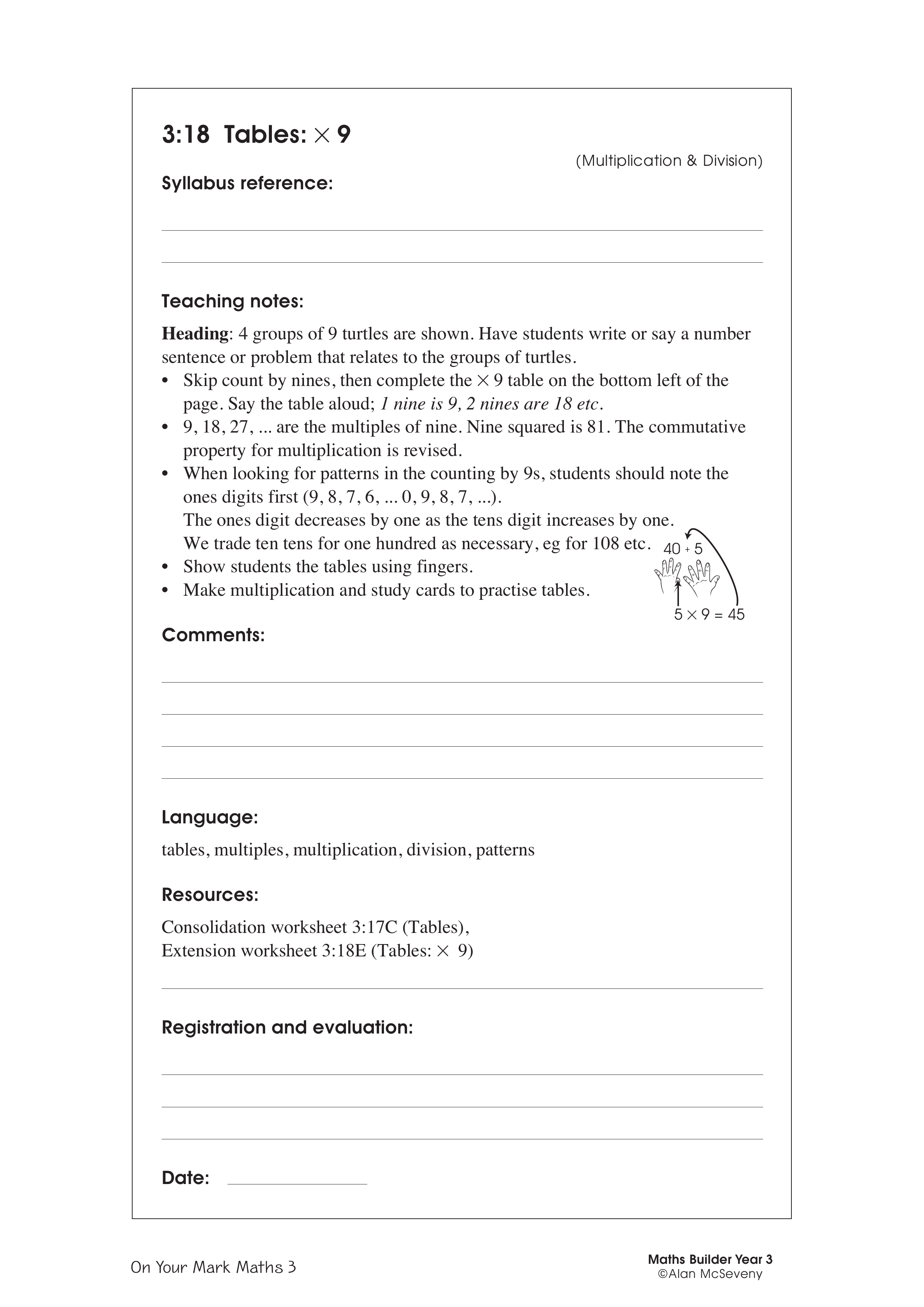 Tables: x 9 — worksheet preview