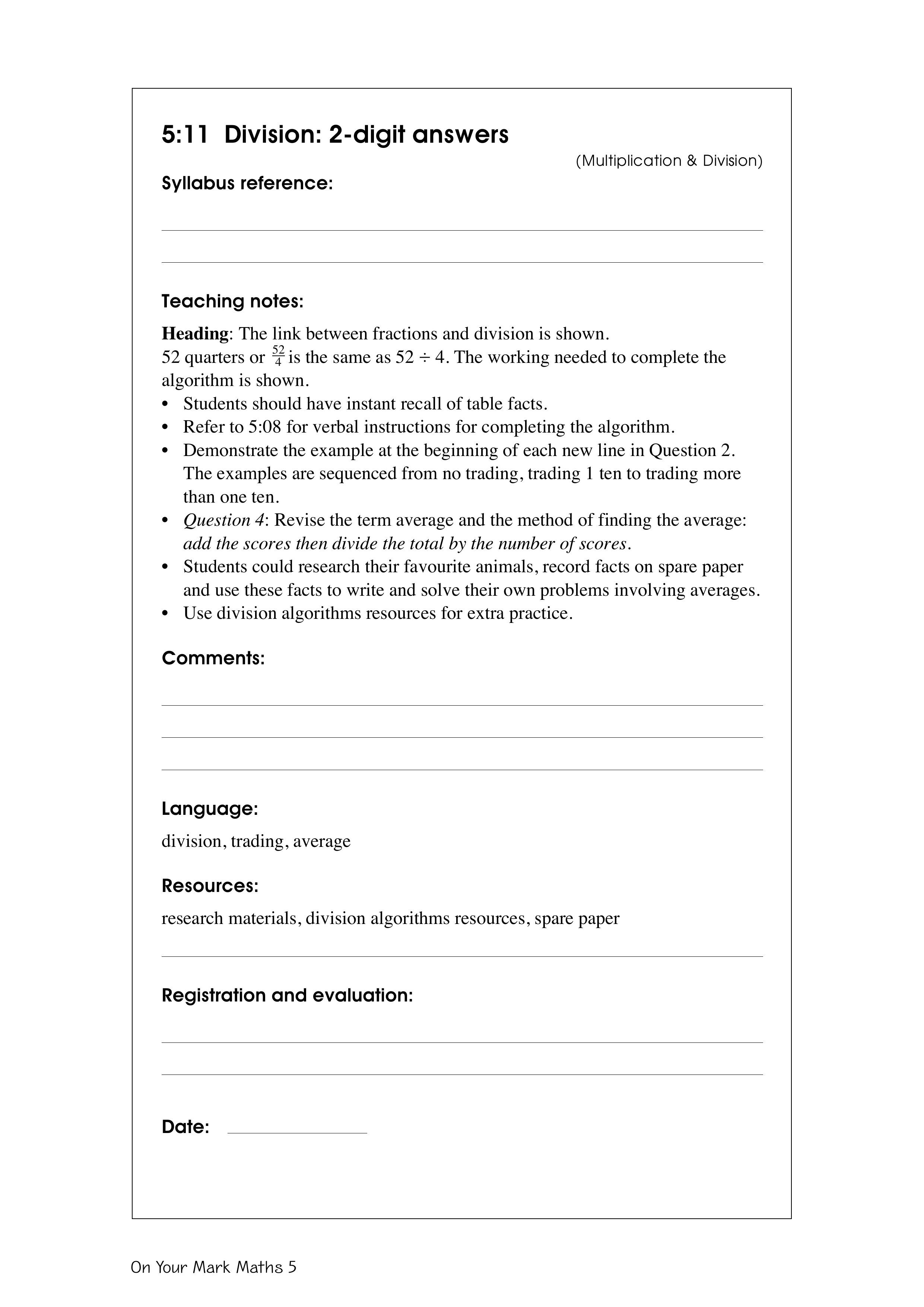 Division: 2-digit answers — worksheet preview