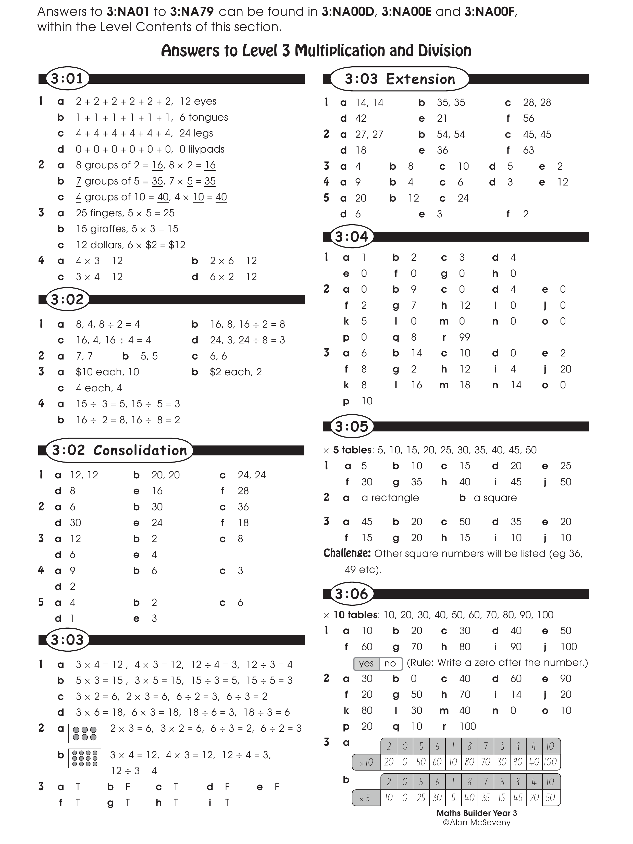 Answers — worksheet preview