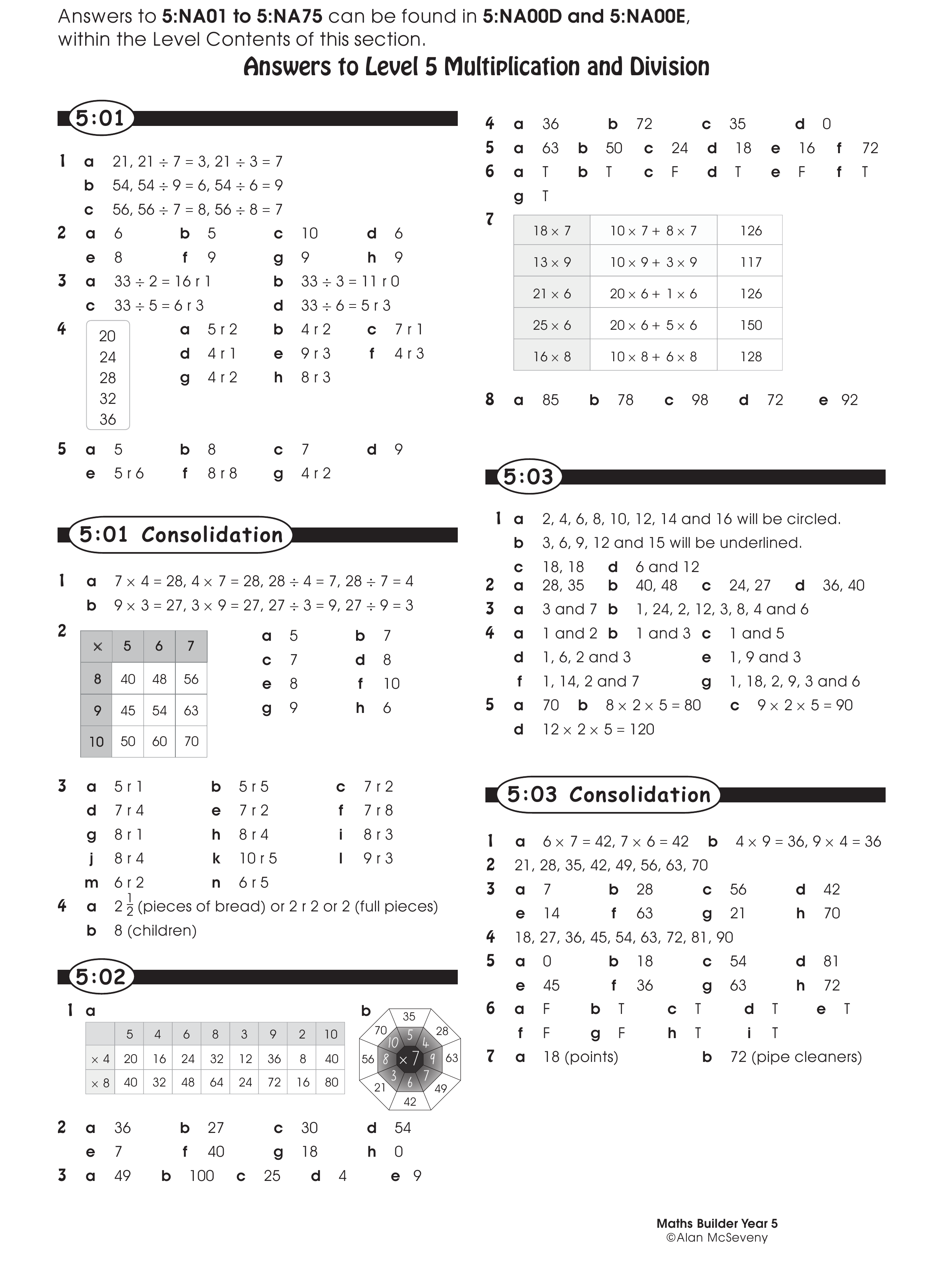 Answers — worksheet preview