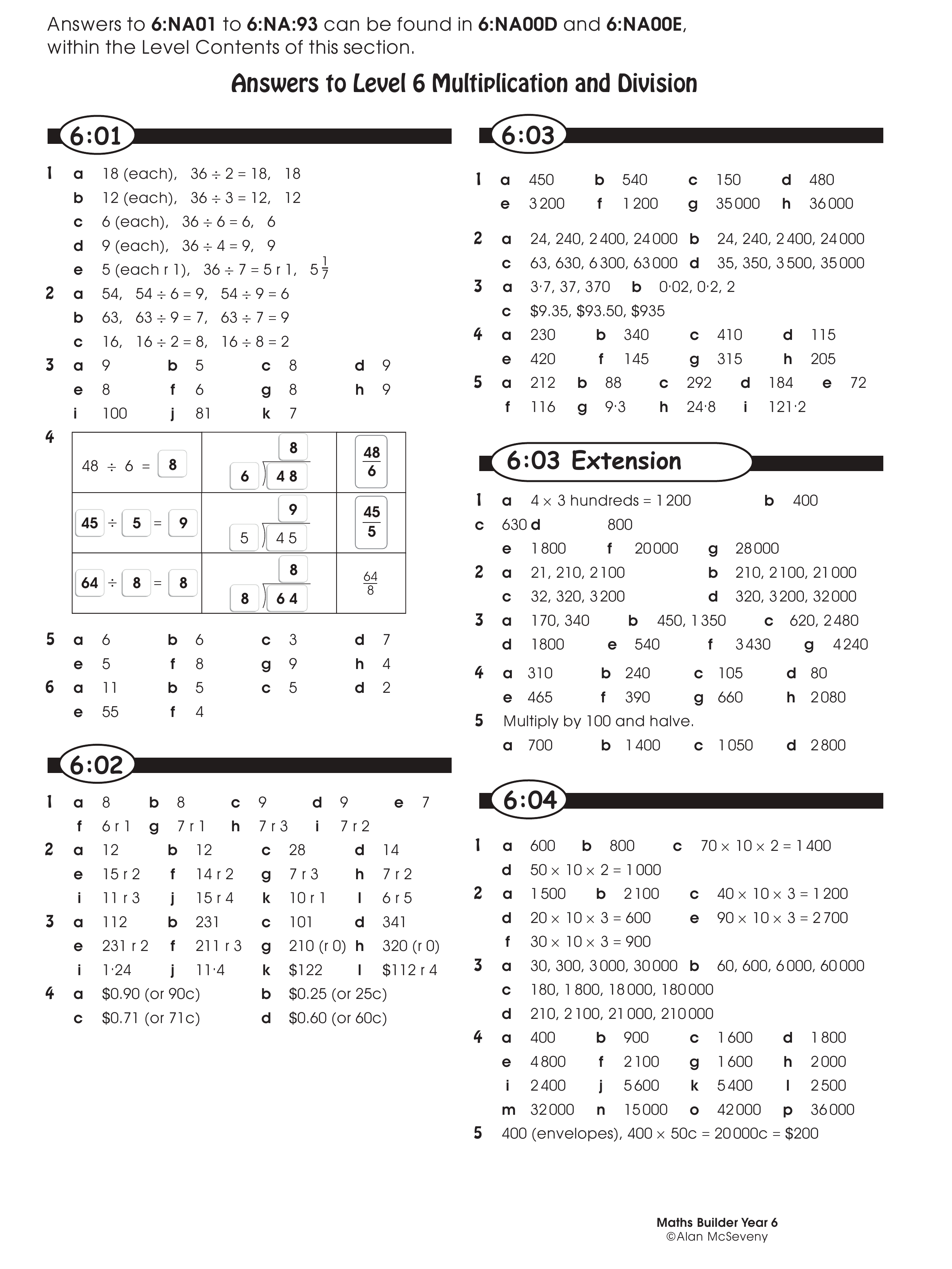 Answers — worksheet preview