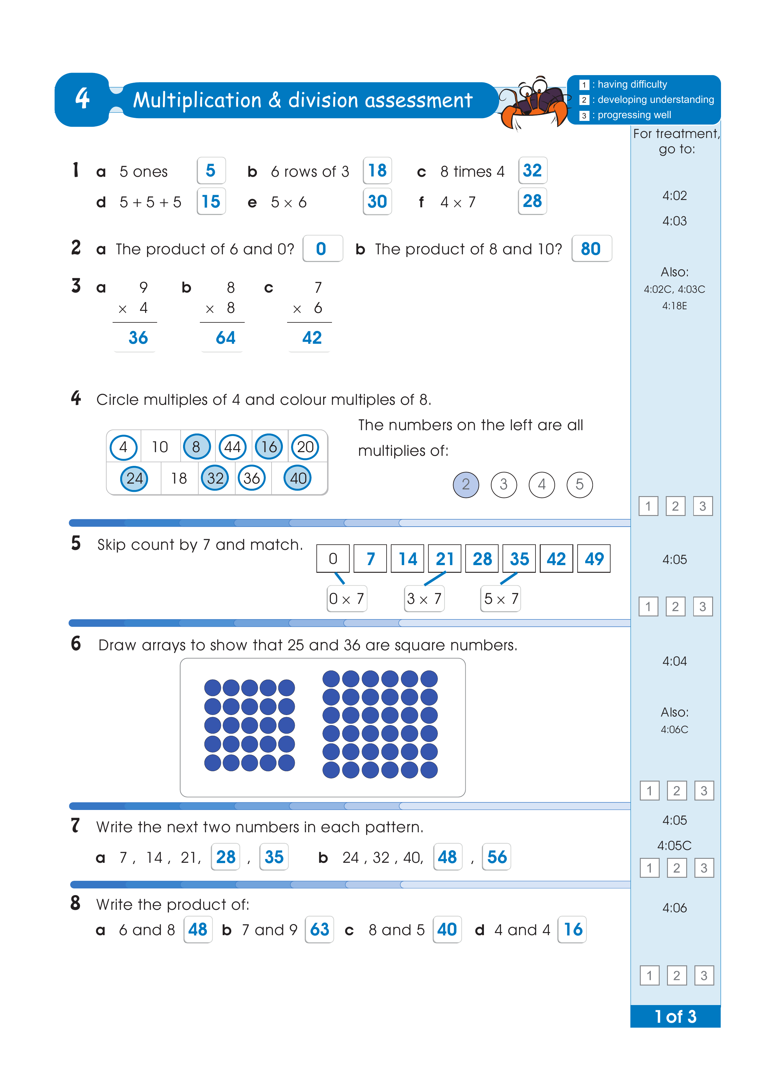 Assessment test answers — worksheet preview