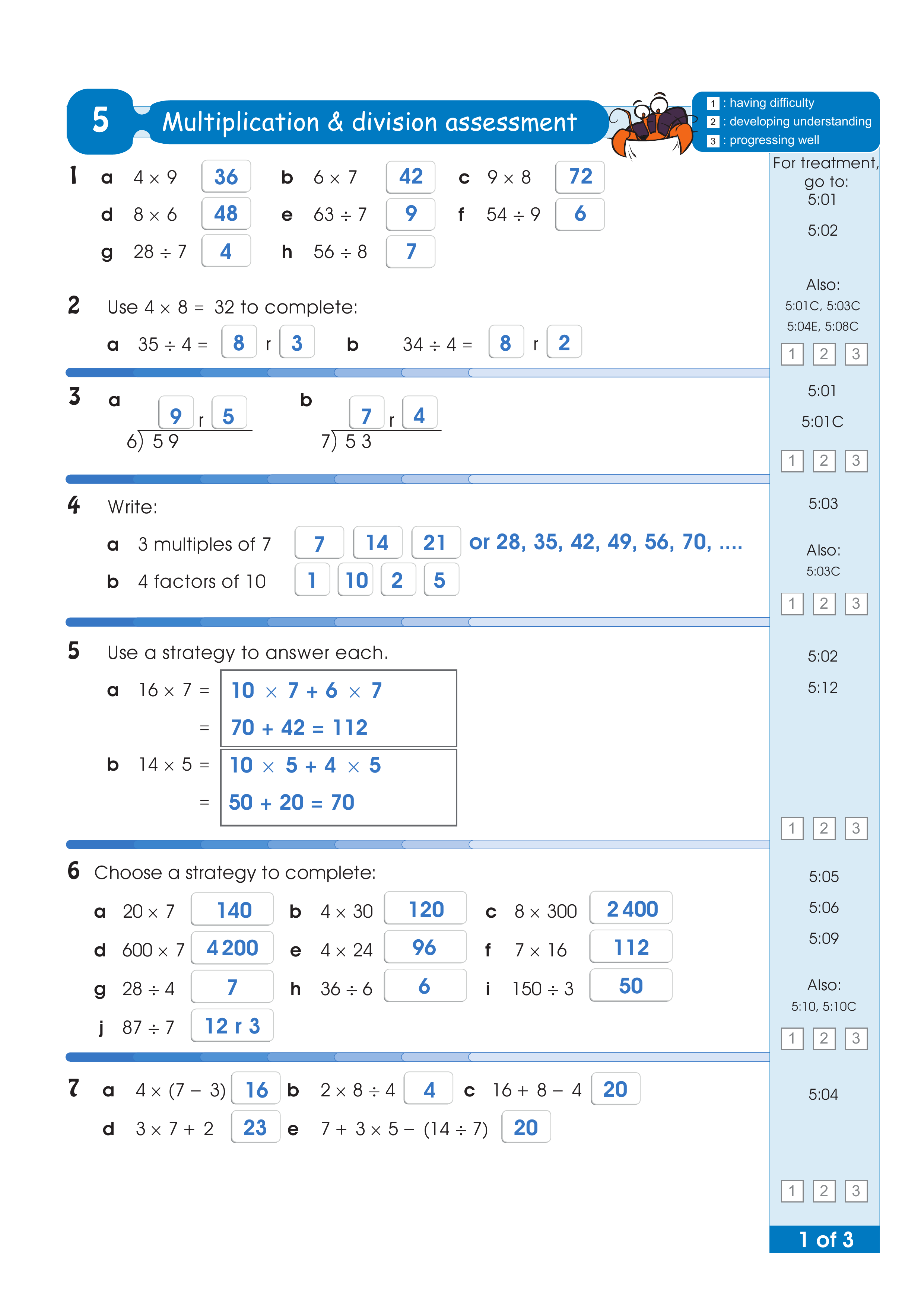 Assessment test answers — worksheet preview