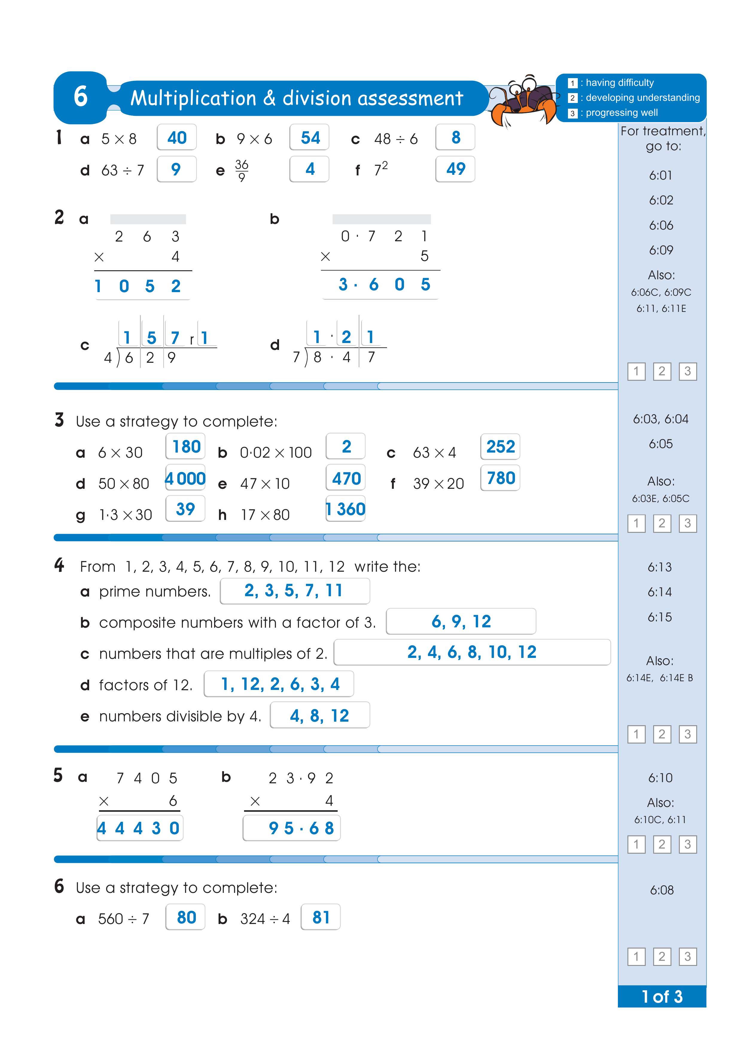 Assessment test answers — worksheet preview