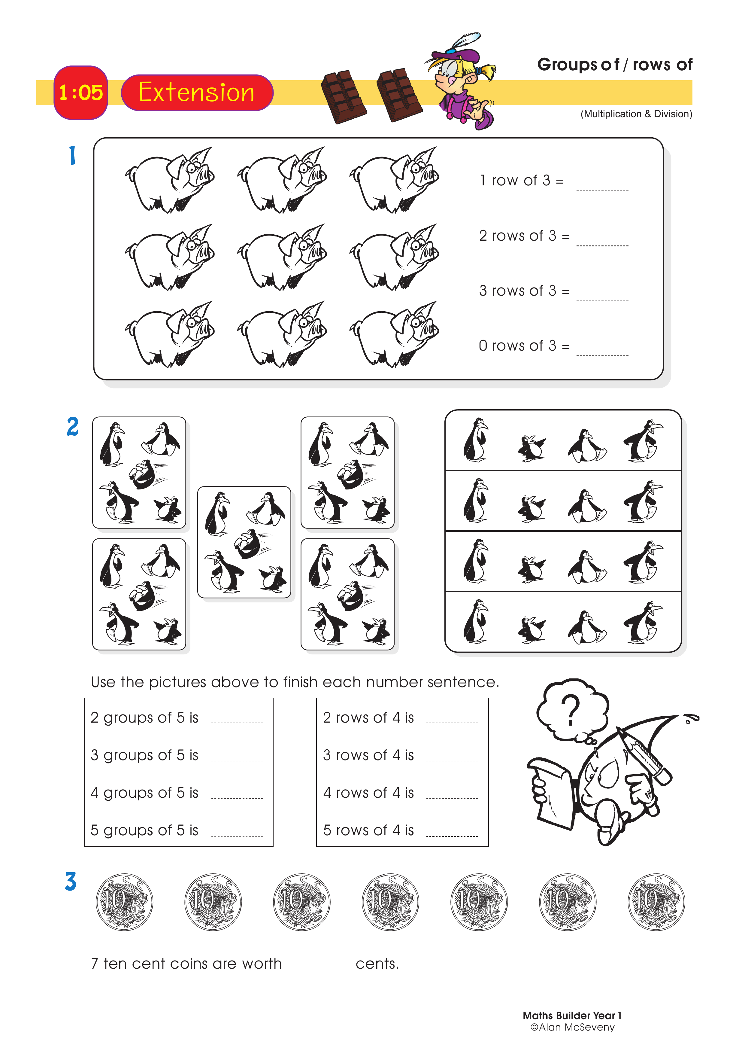 Groups of/rows of — worksheet preview