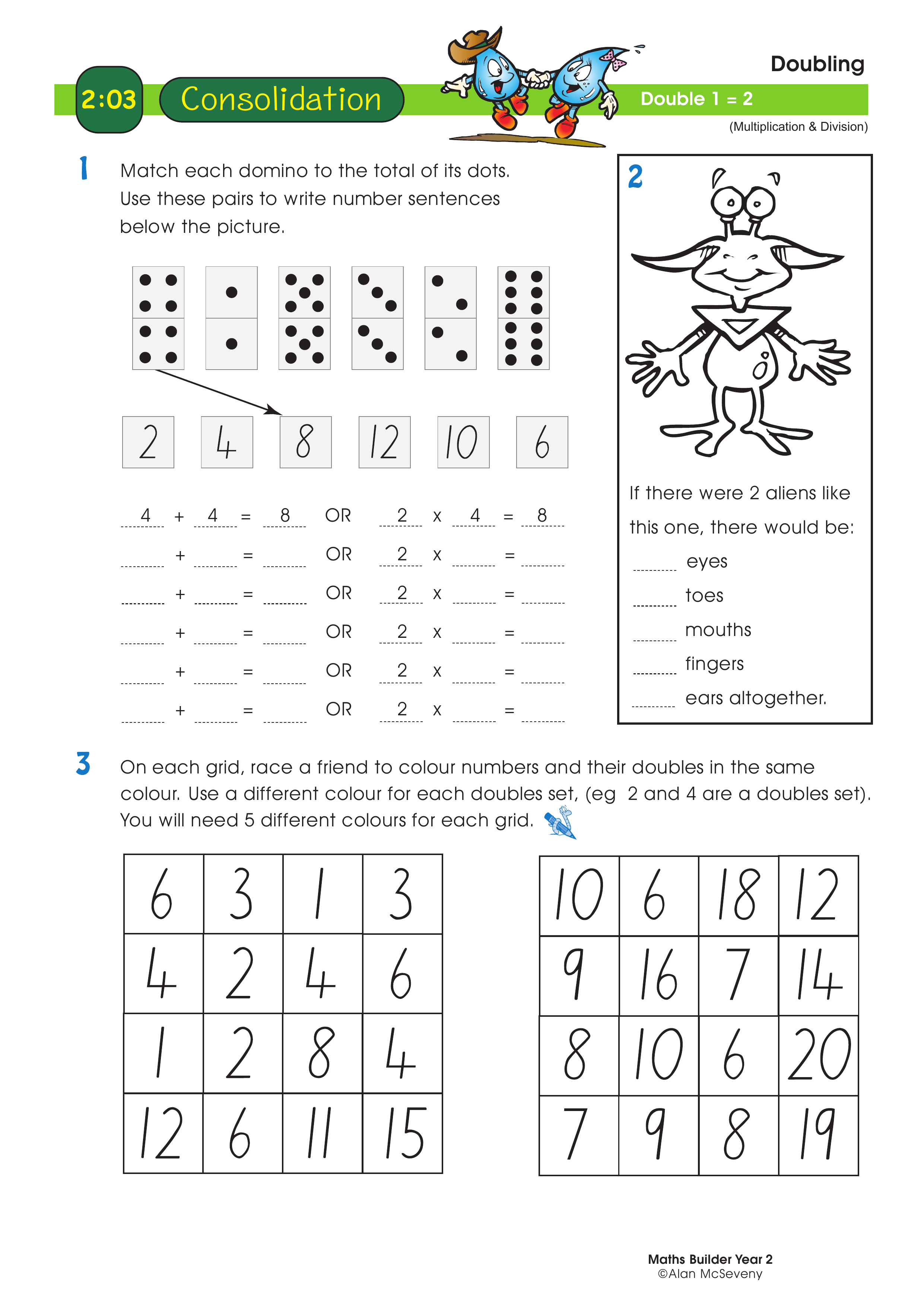 Doubling — worksheet preview