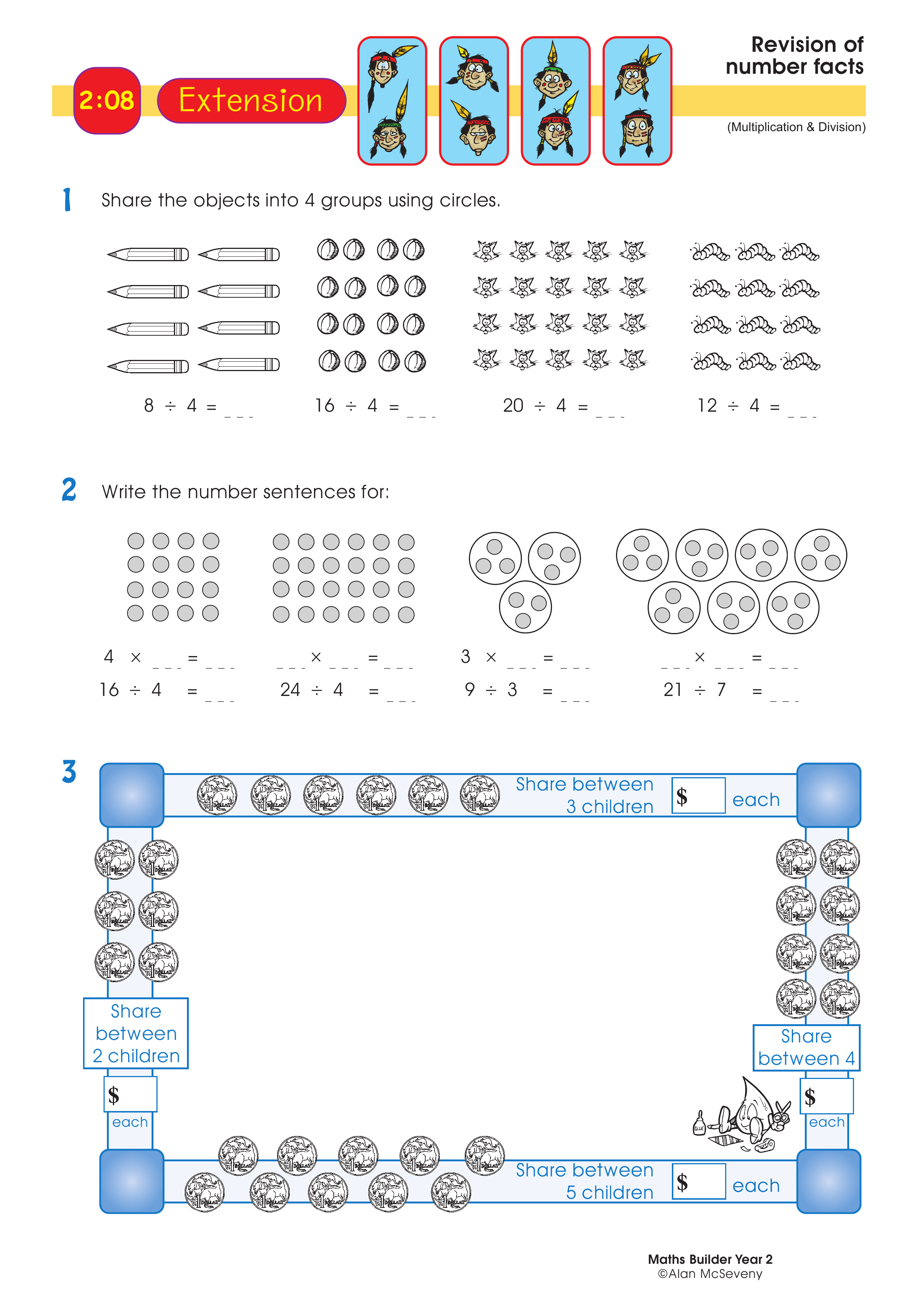 Revision of number facts — worksheet preview