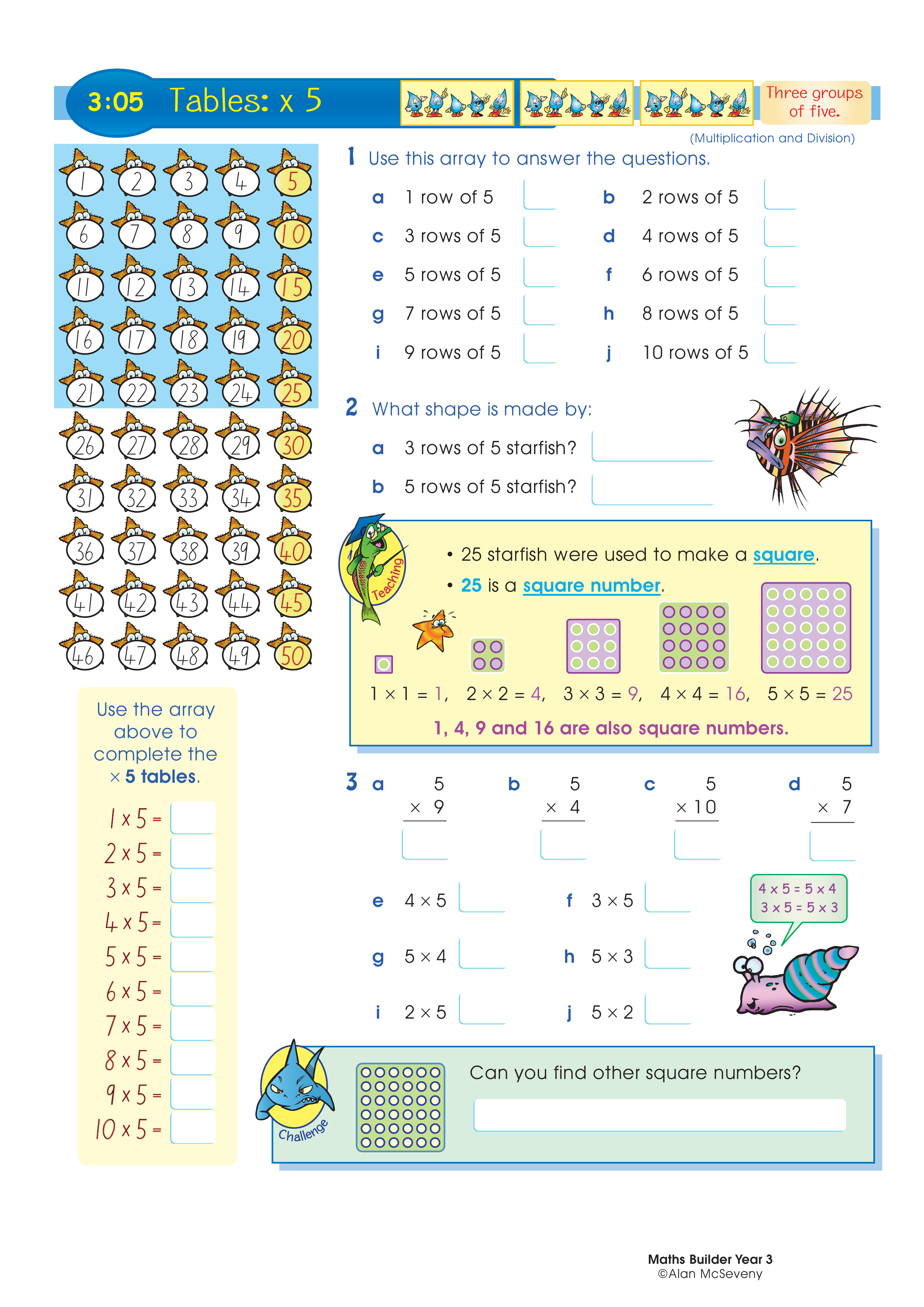 Tables: x 5 — worksheet preview