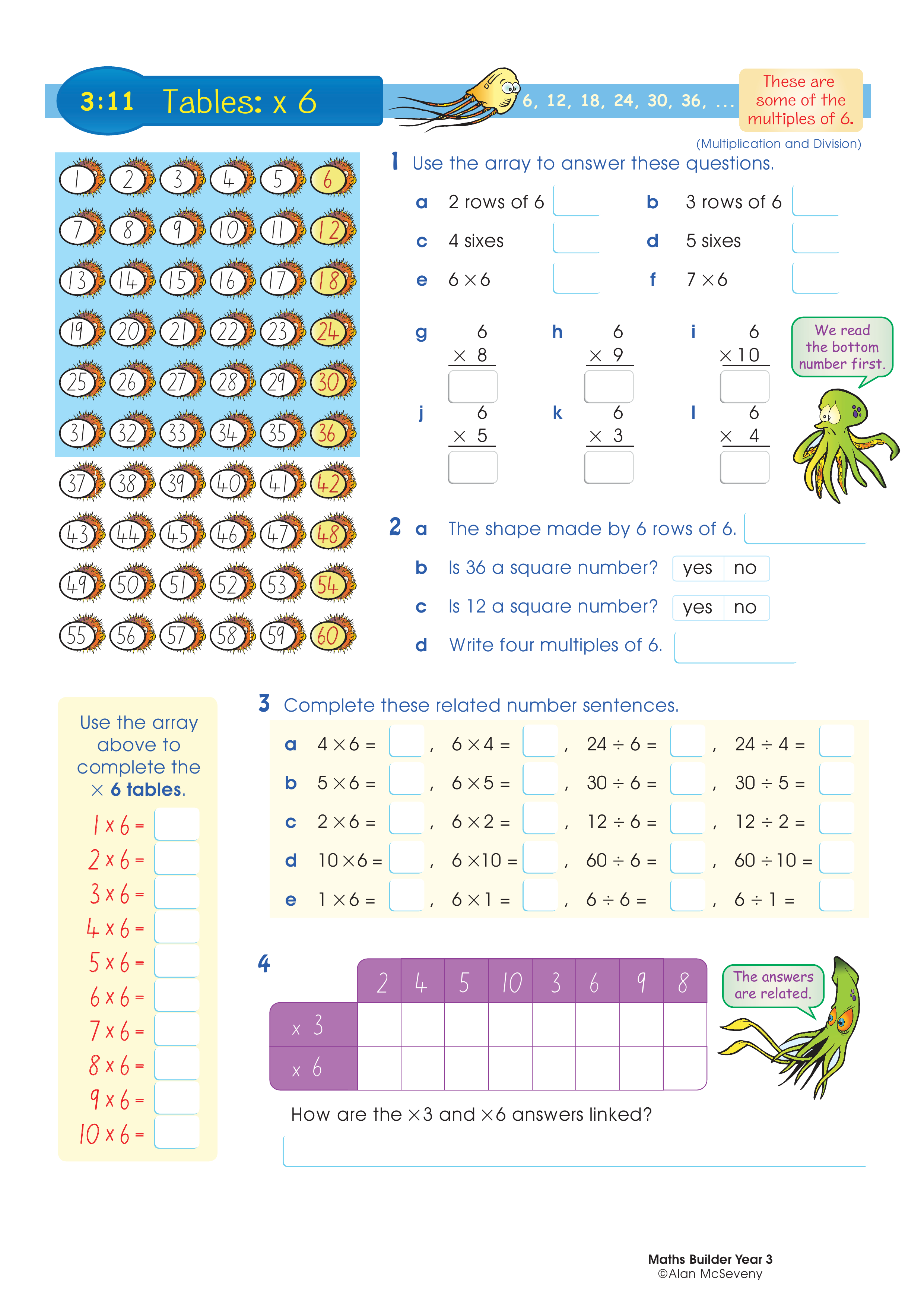 Tables: x 6 — worksheet preview