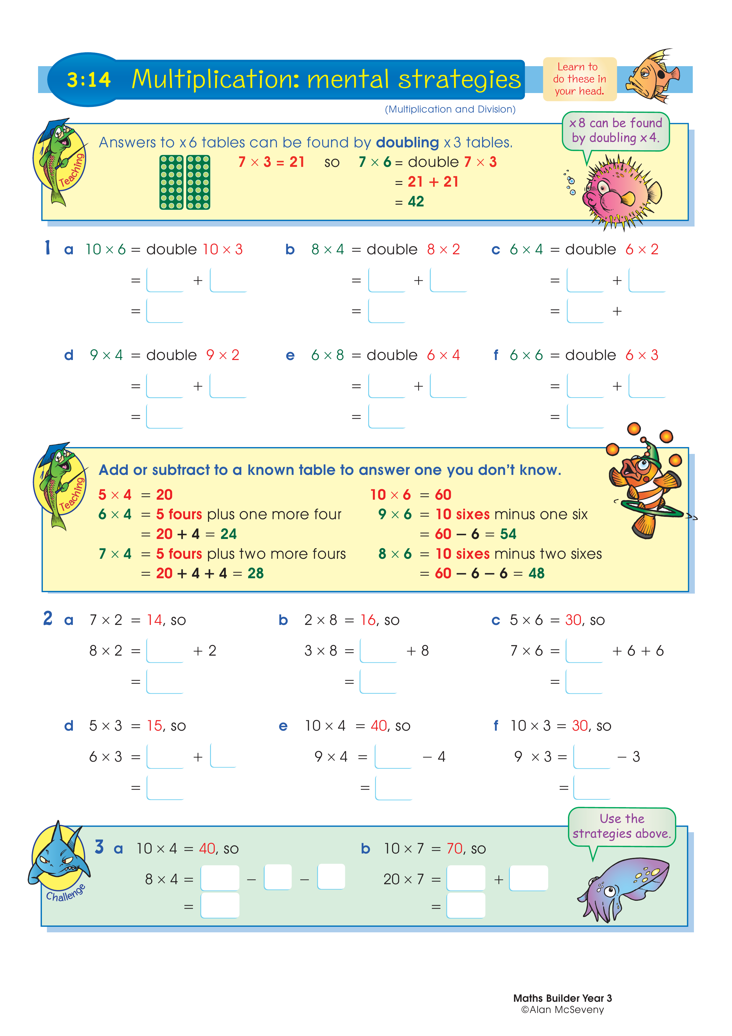 Multiplication: mental strategies — worksheet preview
