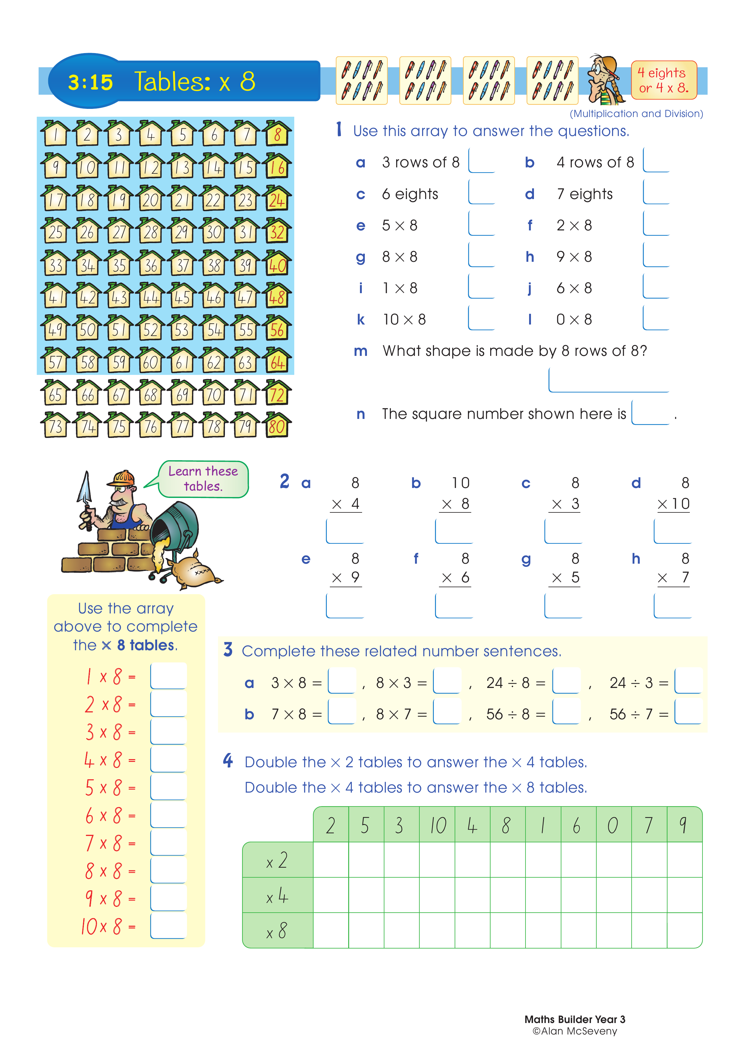 Tables: x 8 — worksheet preview