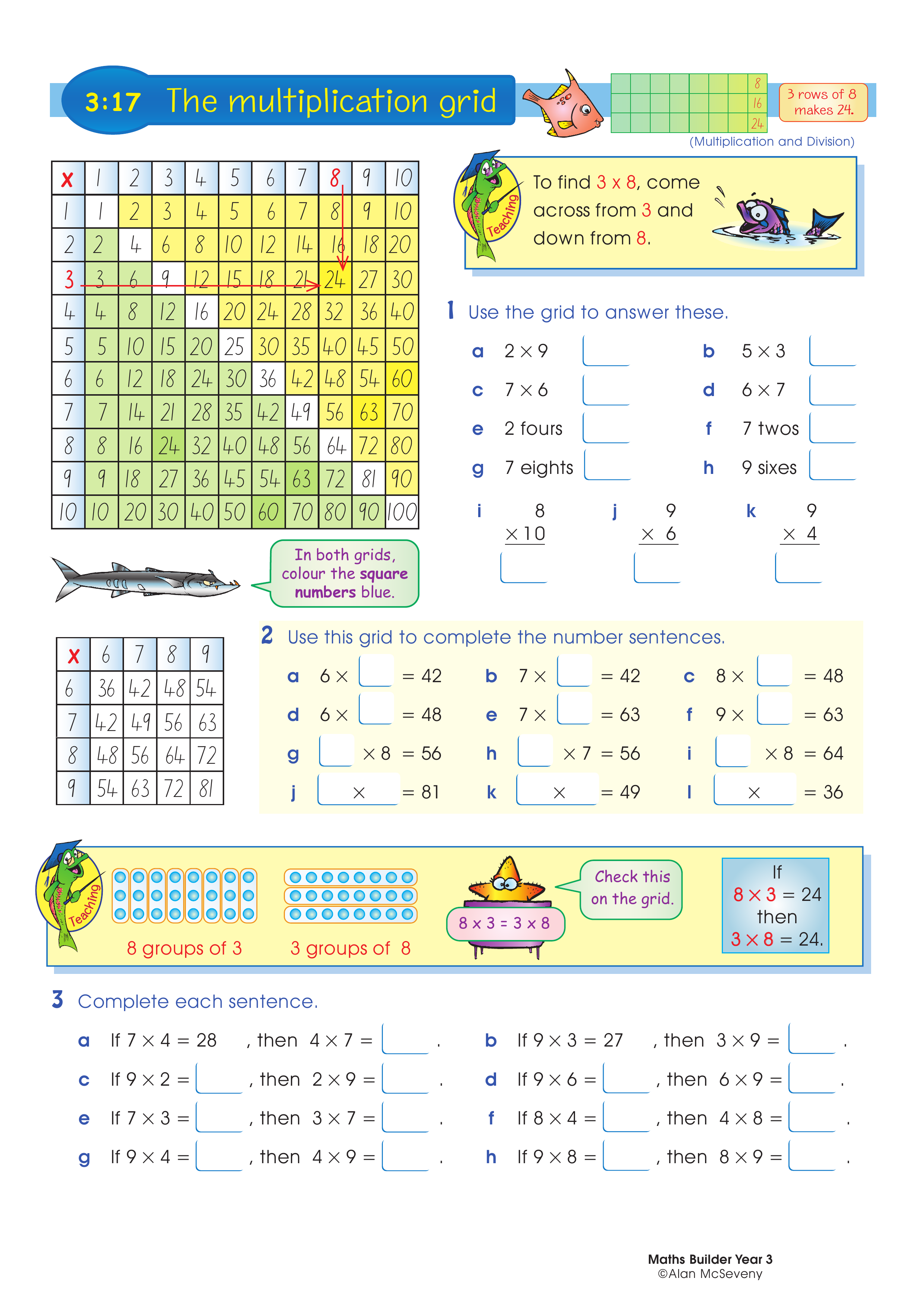 The multiplication grid — worksheet preview